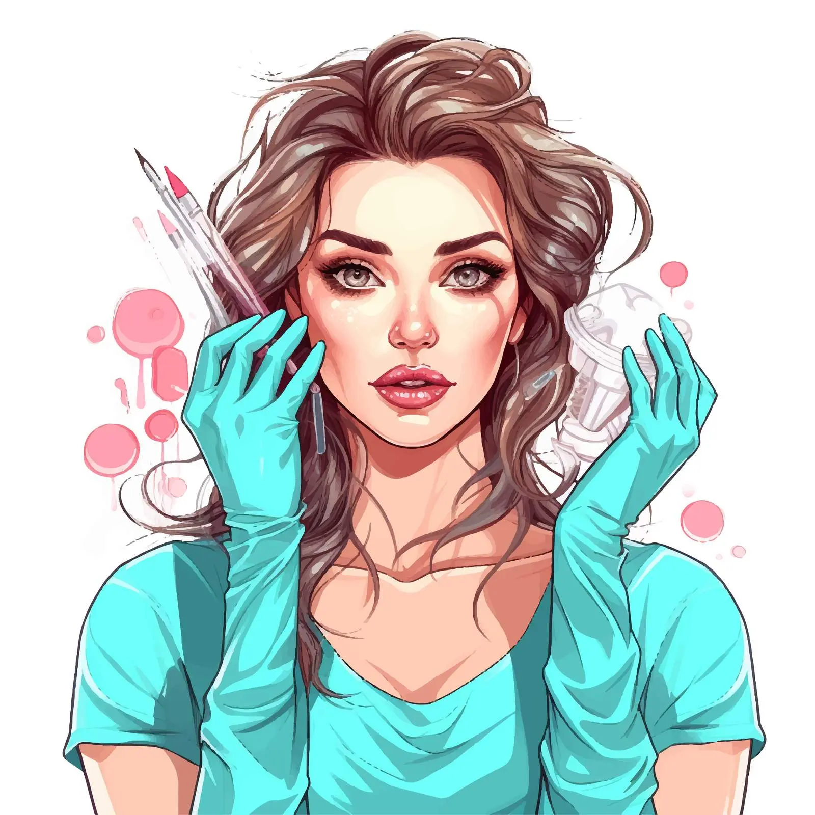 Beauty Injection Markup Portrait of a Girl – free injections image from Dotvec