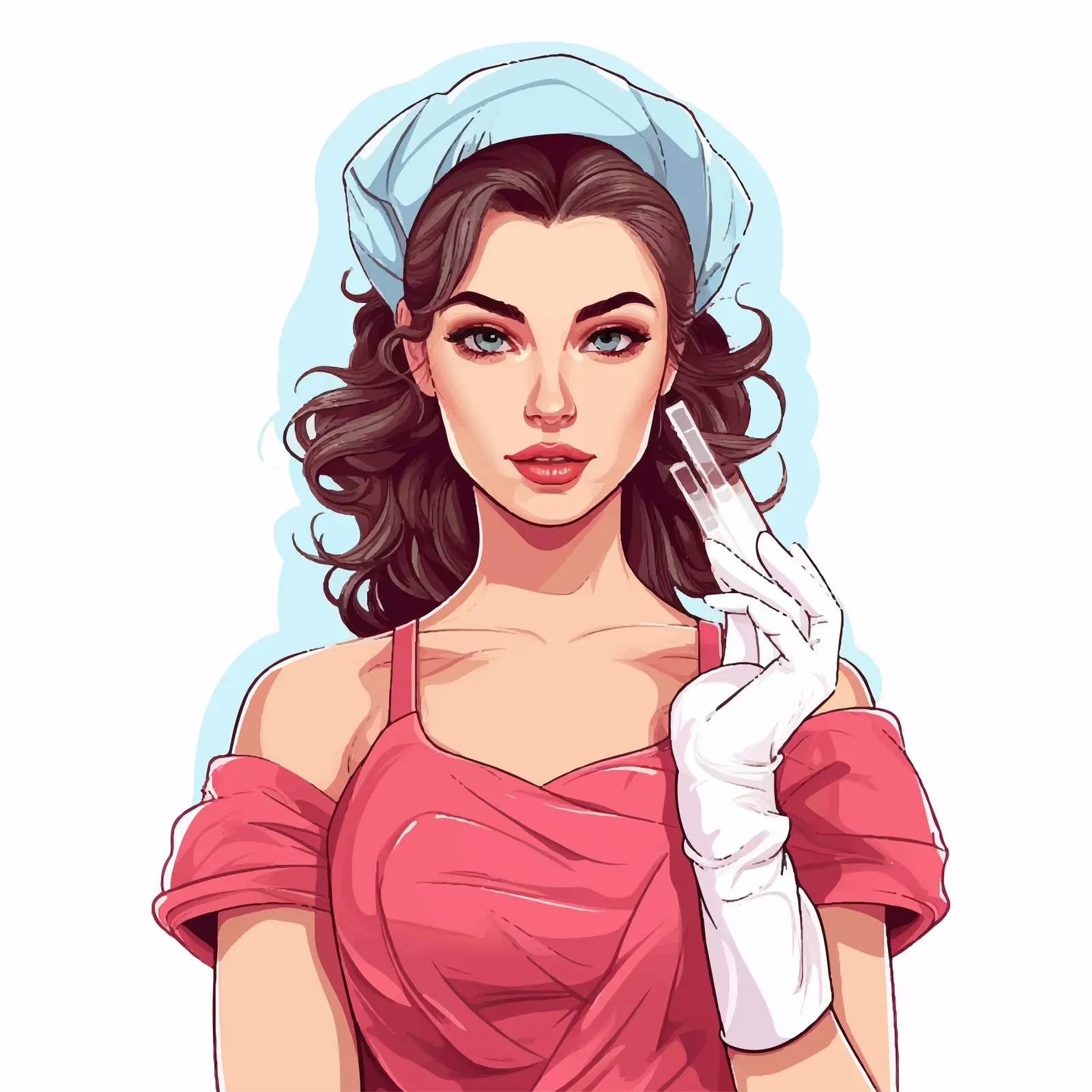 Cosmetology Portrait with Beauty Injection Markup — free download from Dotvec