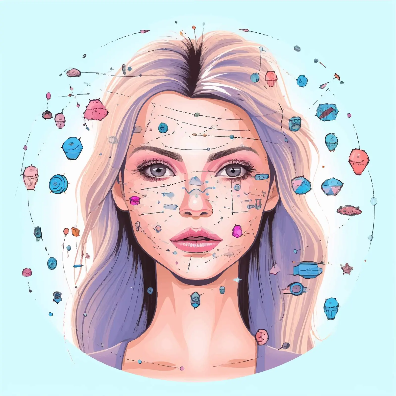 Beautiful Girl in Cosmetology Workflow Portrait — free download from Dotvec