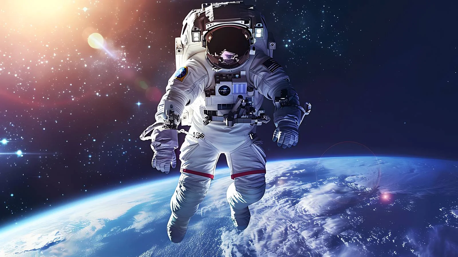 Cosmonaut near Earth in outer space — free download from Dotvec