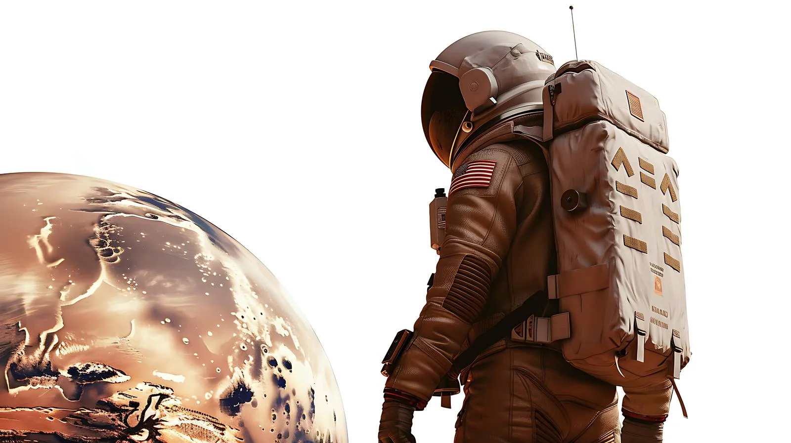 Cosmonaut in Deep Space with Mars Background — free download from Dotvec