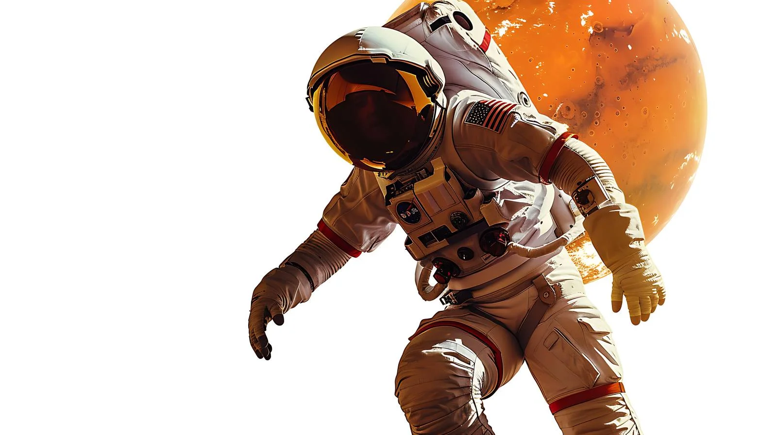 Cosmonaut in Deep Space with Mars Background — free download from Dotvec