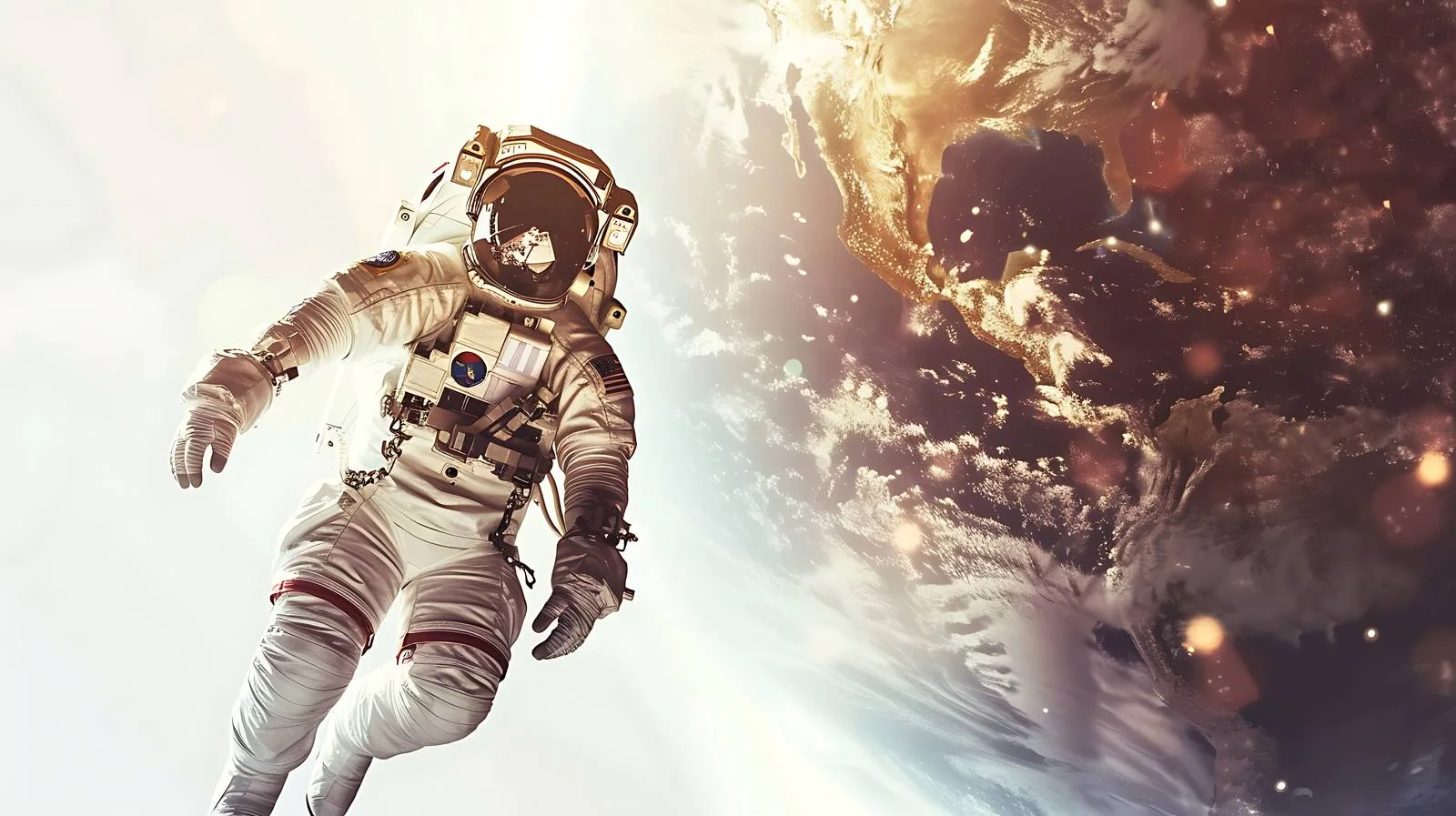 Cosmonaut in Space with Earth View — free download from Dotvec