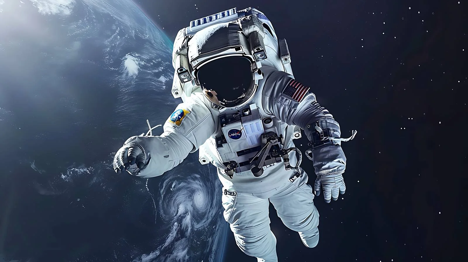 Cosmonaut in Space with Earth Background — free download from Dotvec
