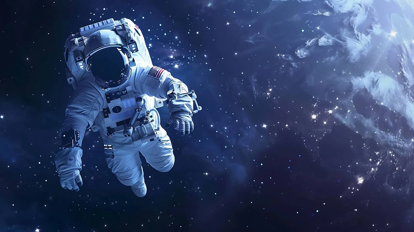Cosmonaut in Space with Earth Background — free download from Dotvec