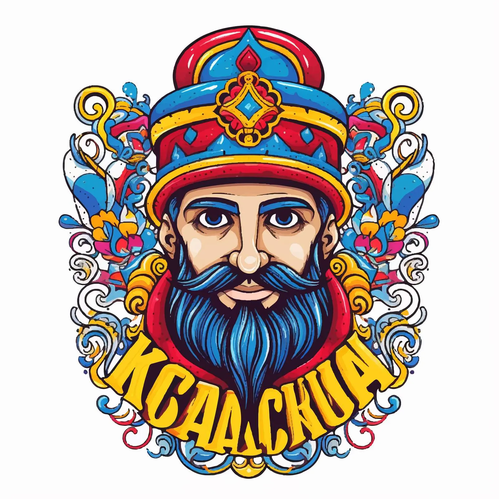 Cossack Doodle Art Welcome to Ukraine — free download from Dotvec