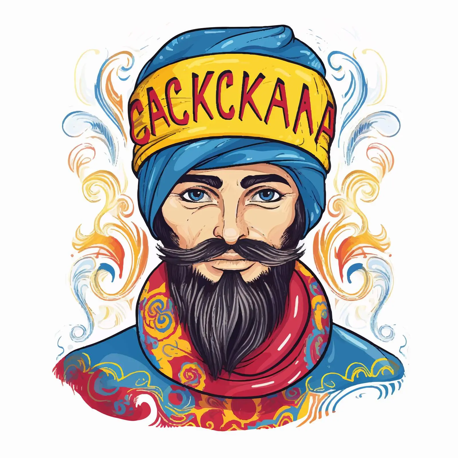Cossack Portrait Welcome to Ukraine Hand Lettering — free download from Dotvec