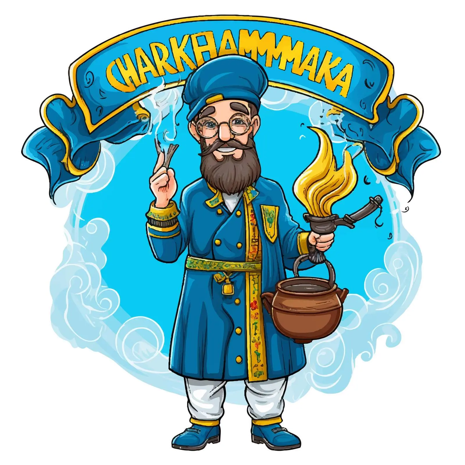 Cossack Holding Smoking Cradle in Ukraine — free download from Dotvec