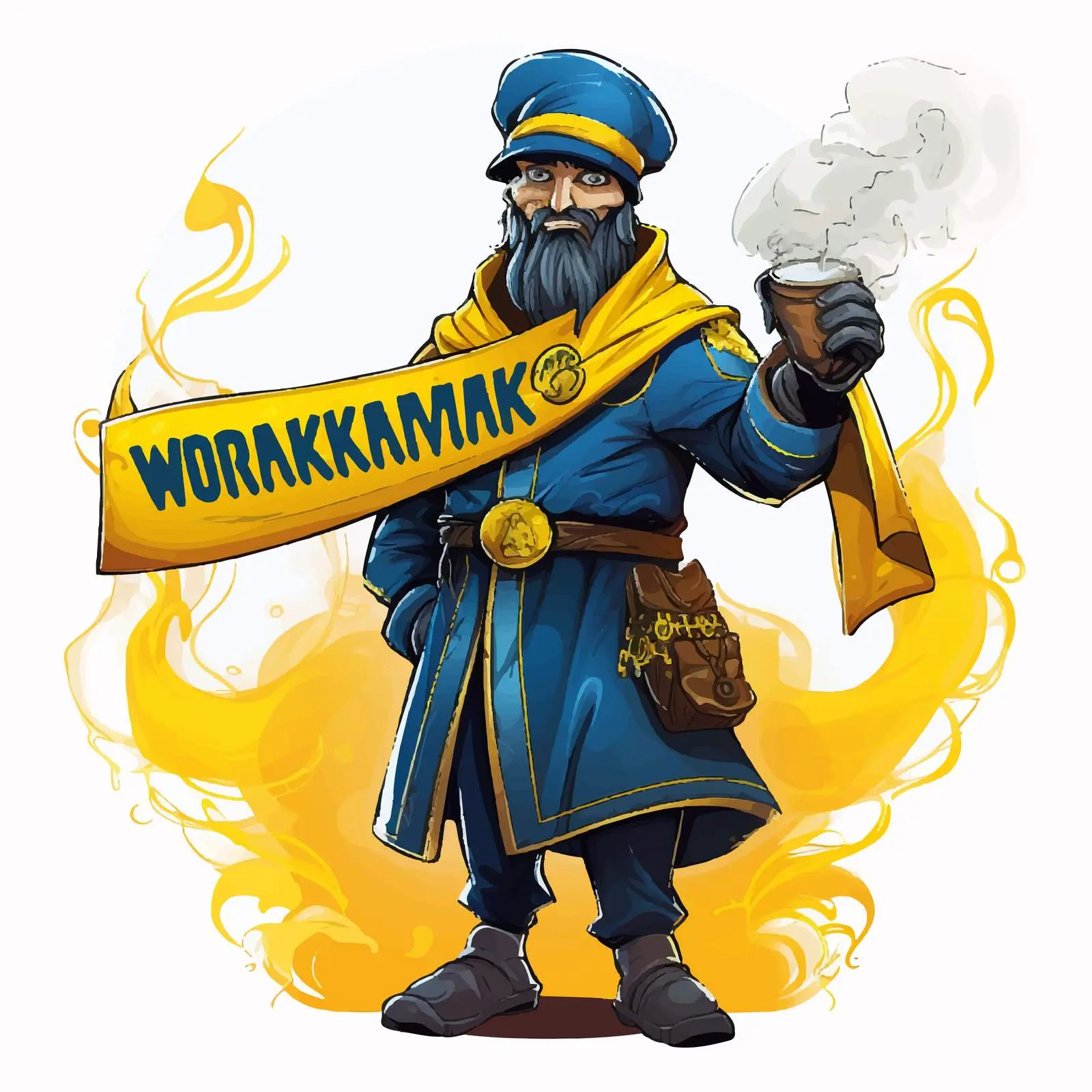 Cossack Holding Smoking Cradle in Ukraine – free customs image from Dotvec