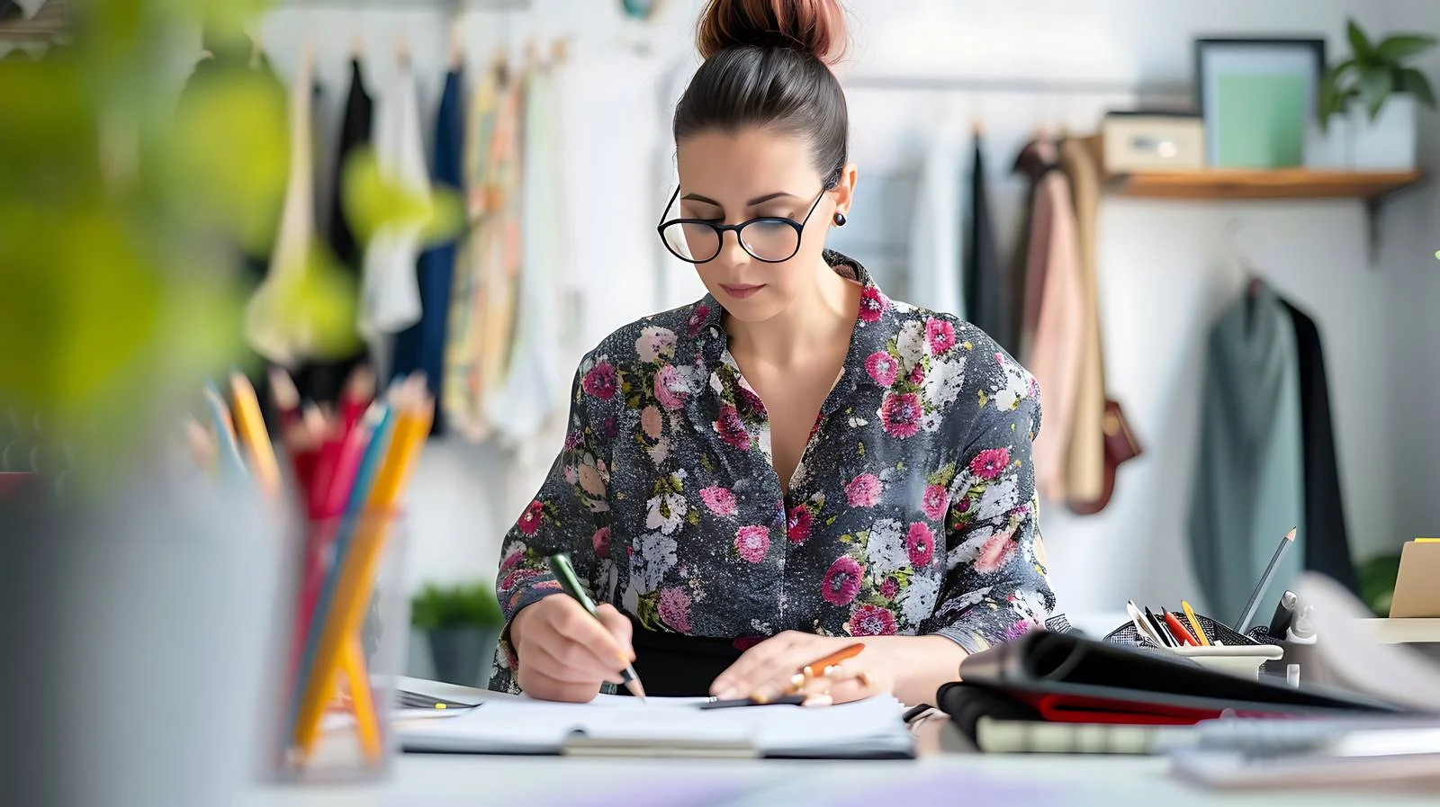 Professional costume designer at work in office — free download from Dotvec