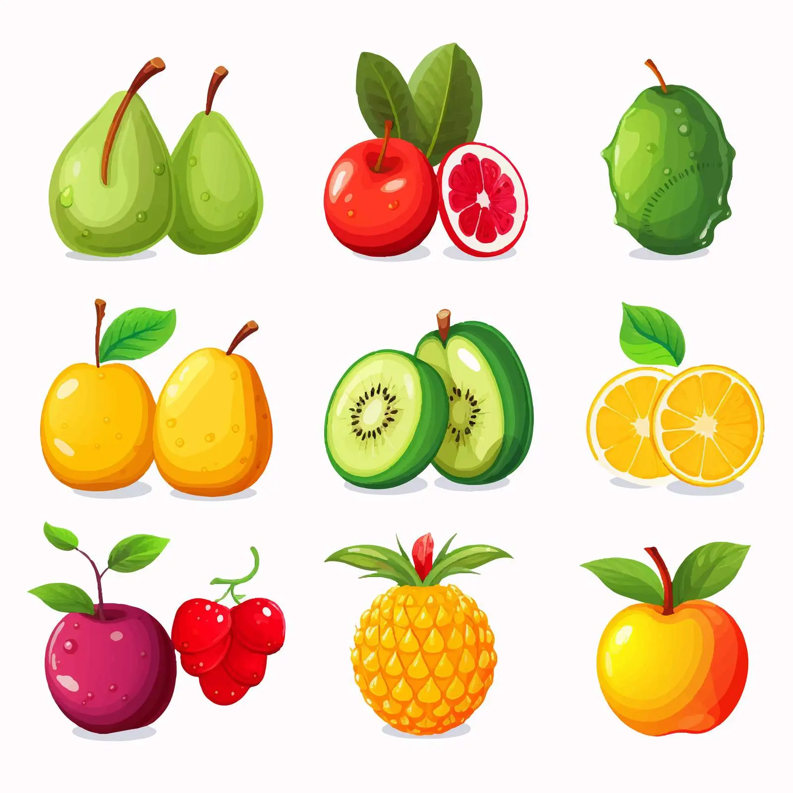 Counting Numbers with Colorful Fruit Illustrations — free download from Dotvec