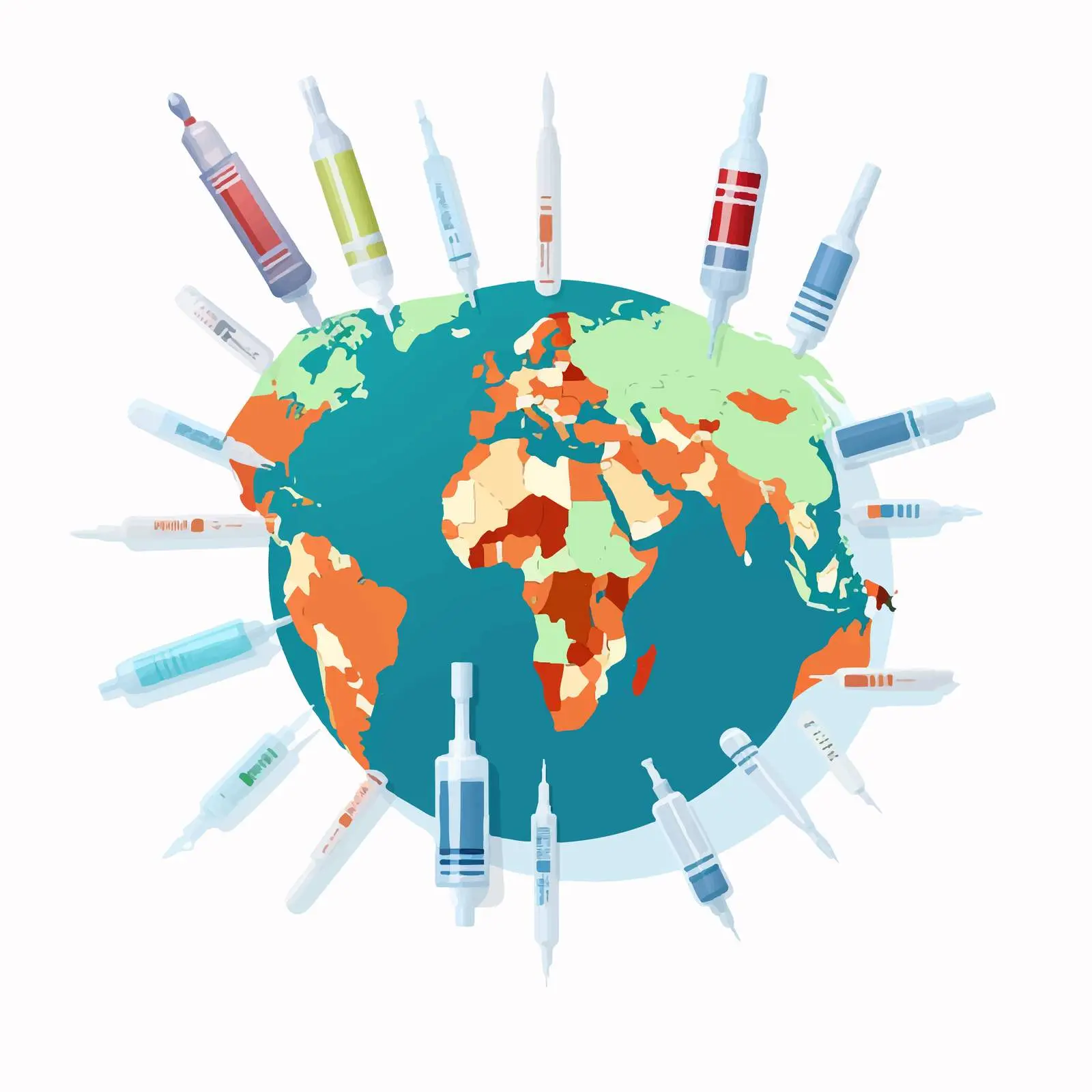 Vaccination Symbols Across World Countries – free statistics image from Dotvec