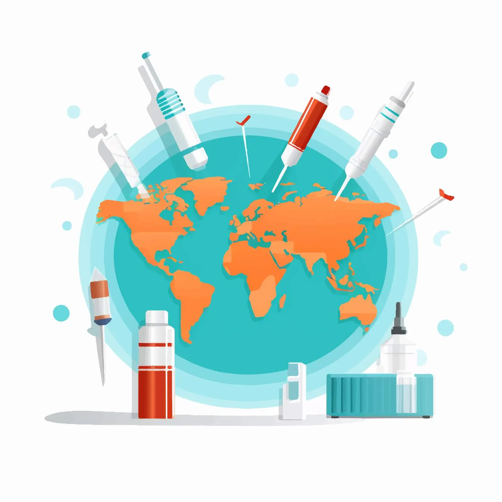 Global Vaccination Concept with Syringe and Plaster — free download from Dotvec