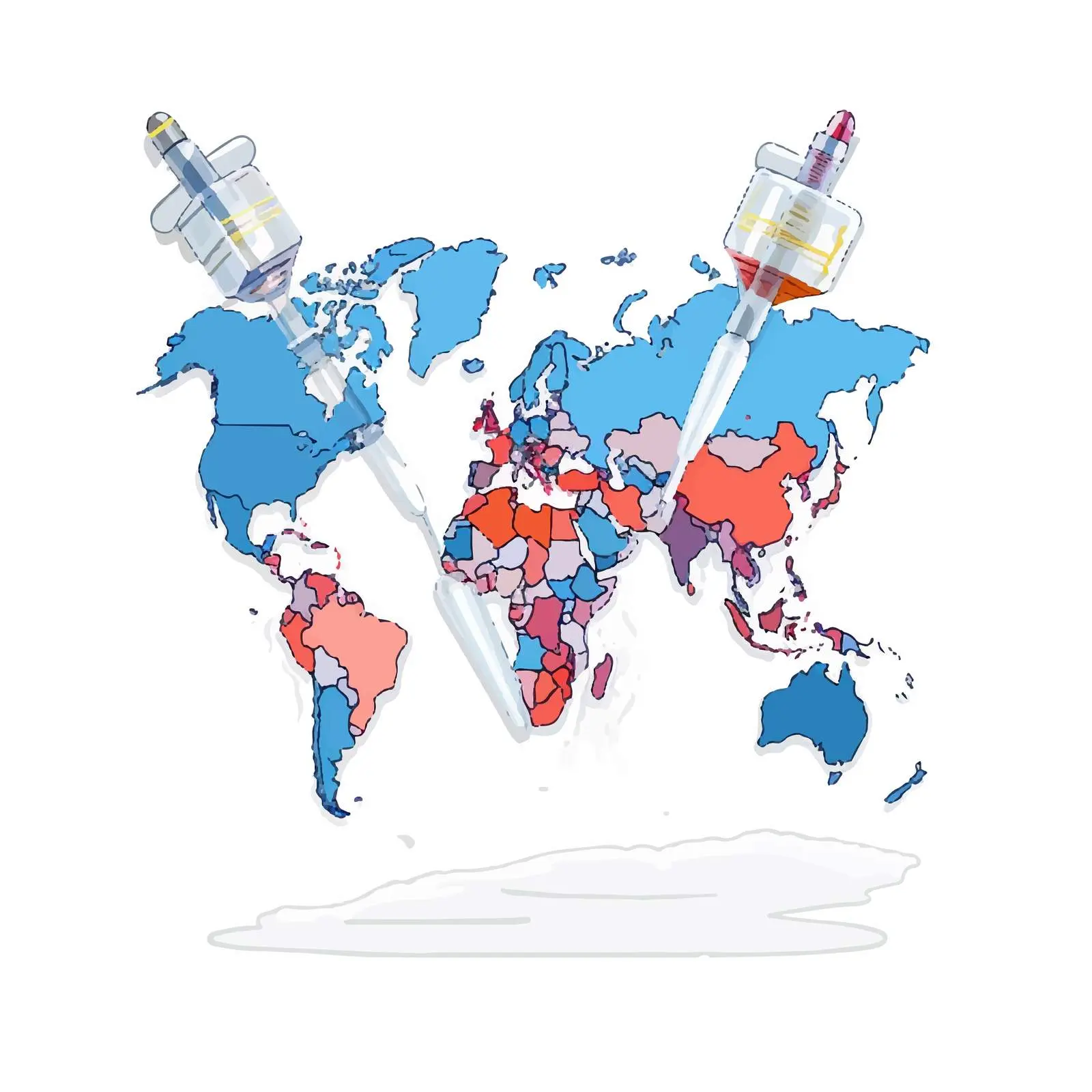 Global Vaccination Vector with Syringe and Plaster – free health campaign image from Dotvec