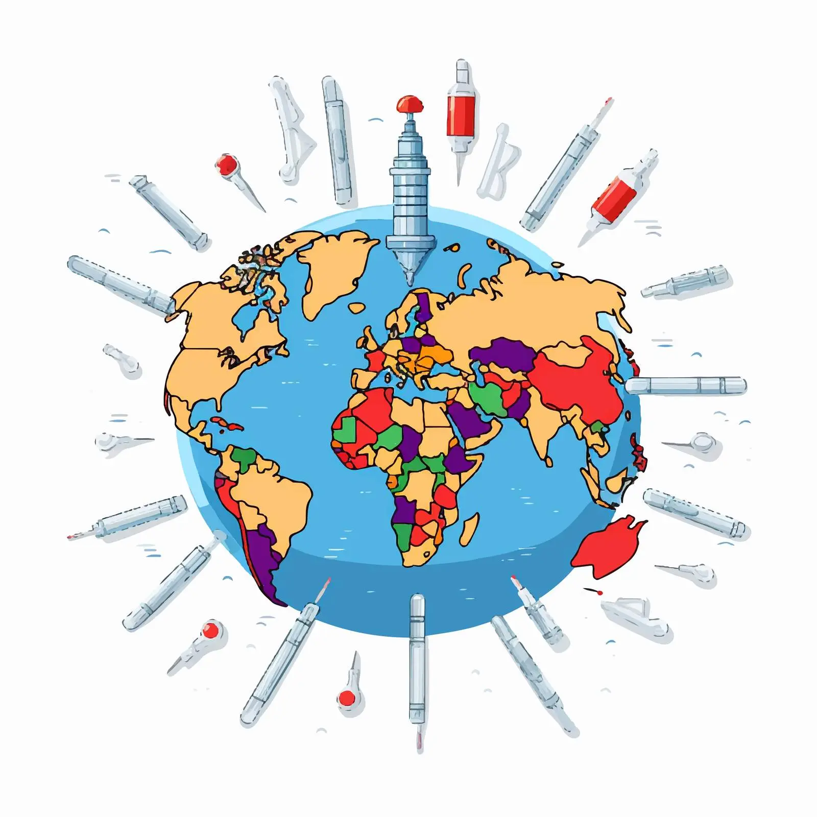 Global Vaccination Efforts with Syringe and Plaster – free health campaign image from Dotvec