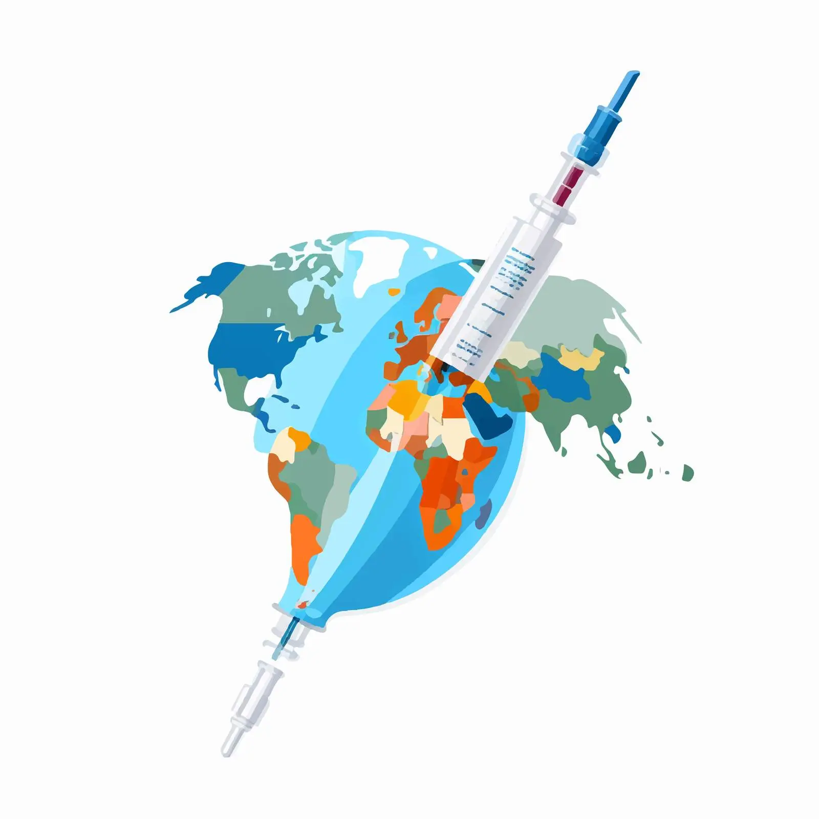 Global Vaccination Awareness with Syringe and Bandage – free health campaign image from Dotvec