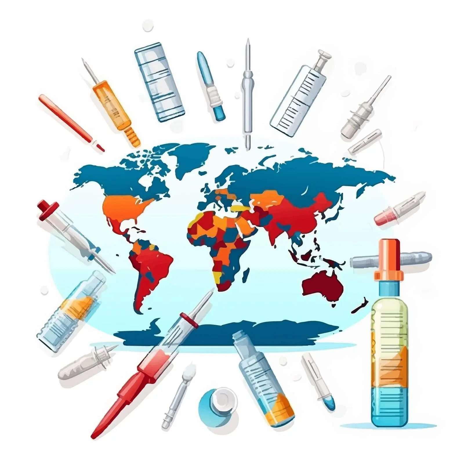 Global Vaccination Awareness: Syringe and Plaster Vector – free health campaign image from Dotvec