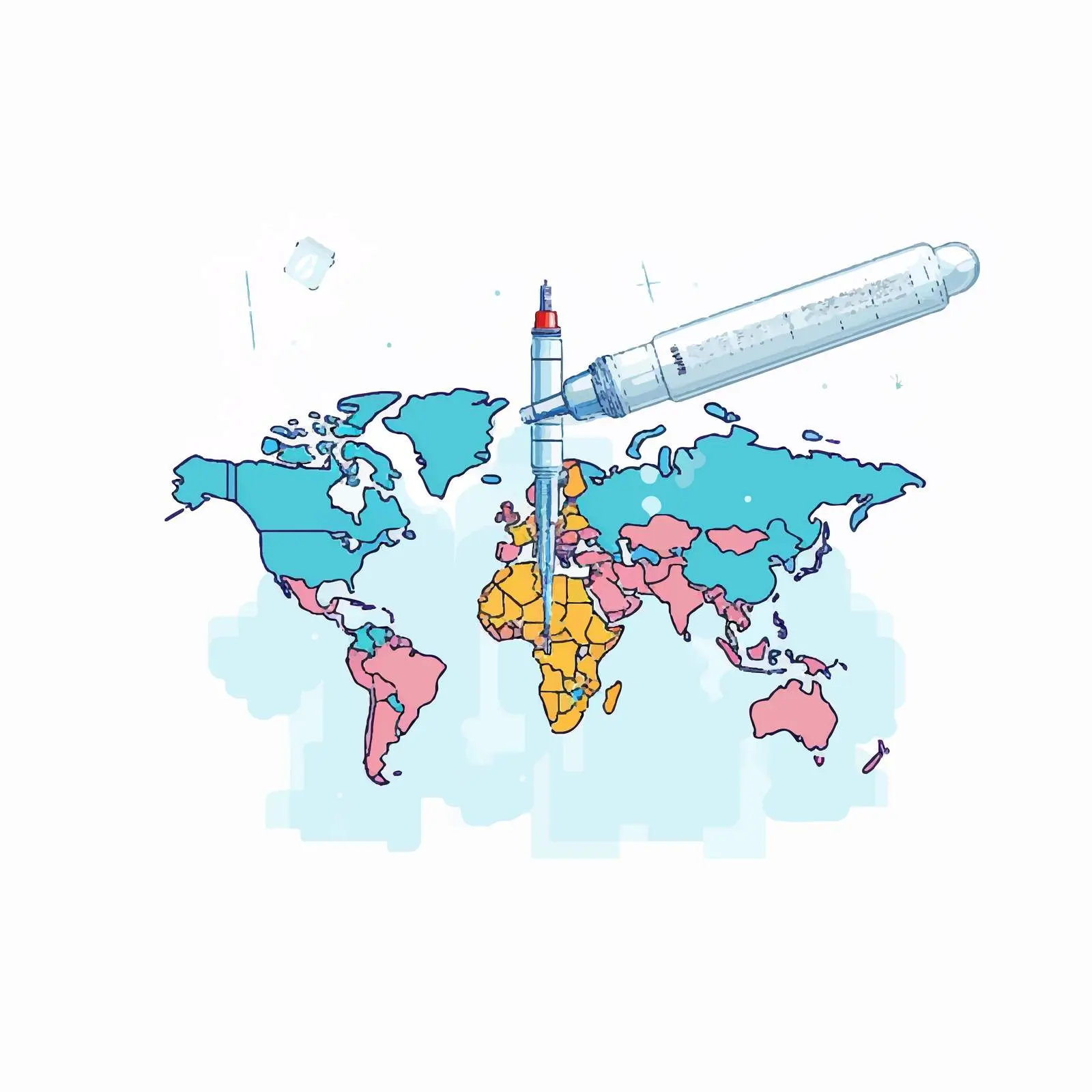 Vaccination Illustration with Syringe and Plaster – free preventive care image from Dotvec