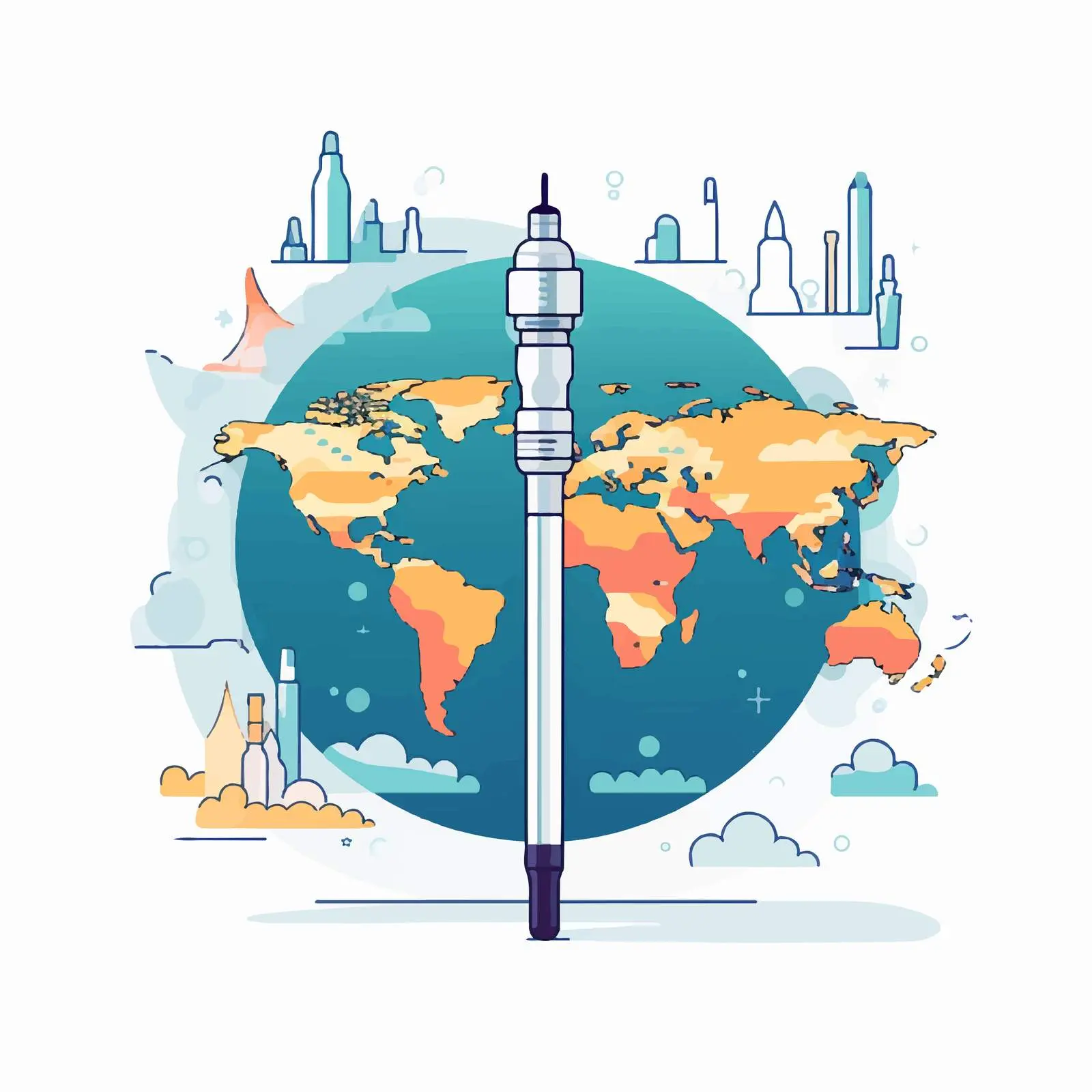 Global Vaccination Efforts with Syringe and Plaster — free download from Dotvec