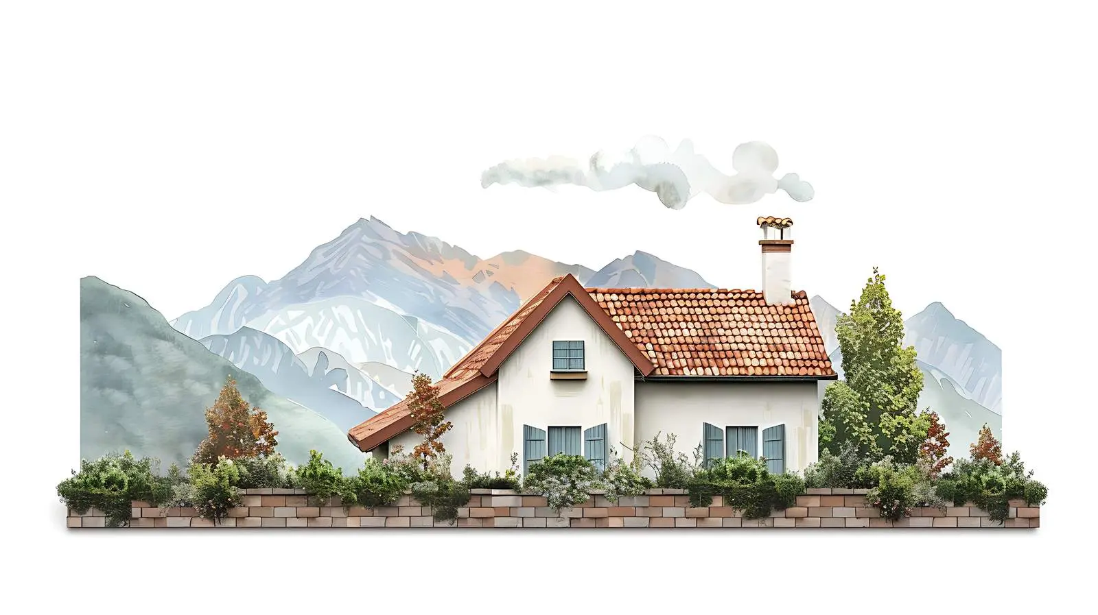 Scenic Country Cottage by Mountain Lake – free viewpoint image from Dotvec