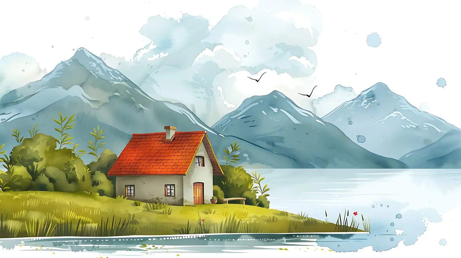 Charming Country House by Lake and Mountains — free download from Dotvec