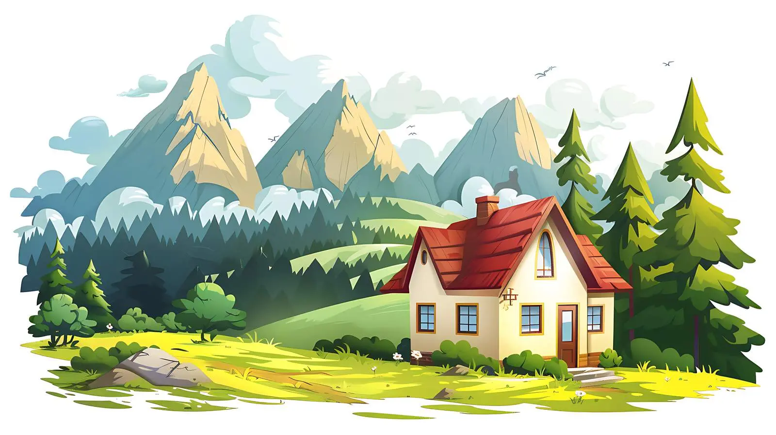 Charming Country House Cottage with Scenic Mountains — free download from Dotvec