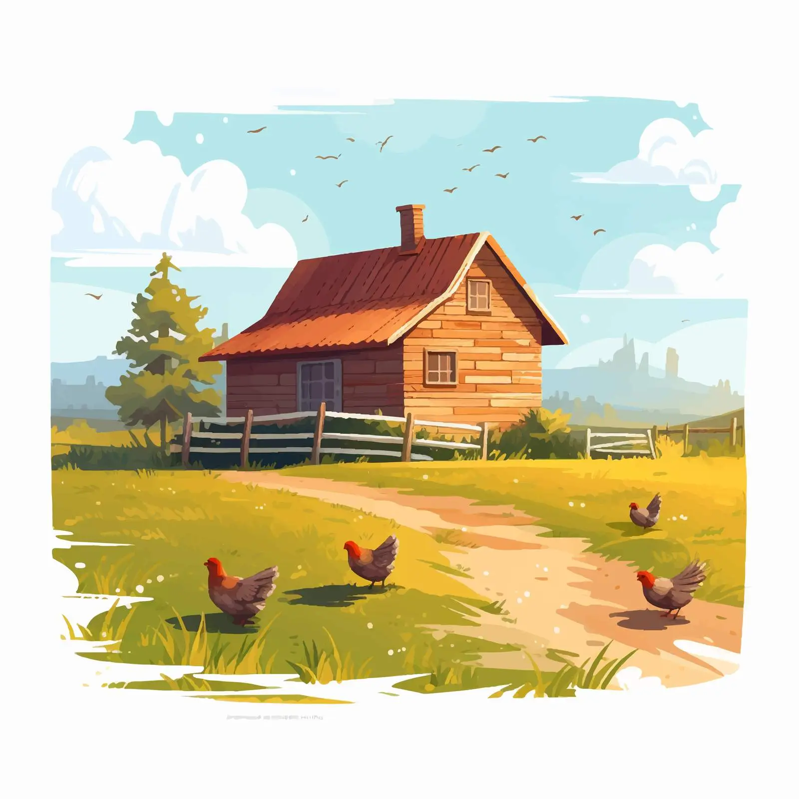 Charming Country House in Rural Landscape — free download from Dotvec