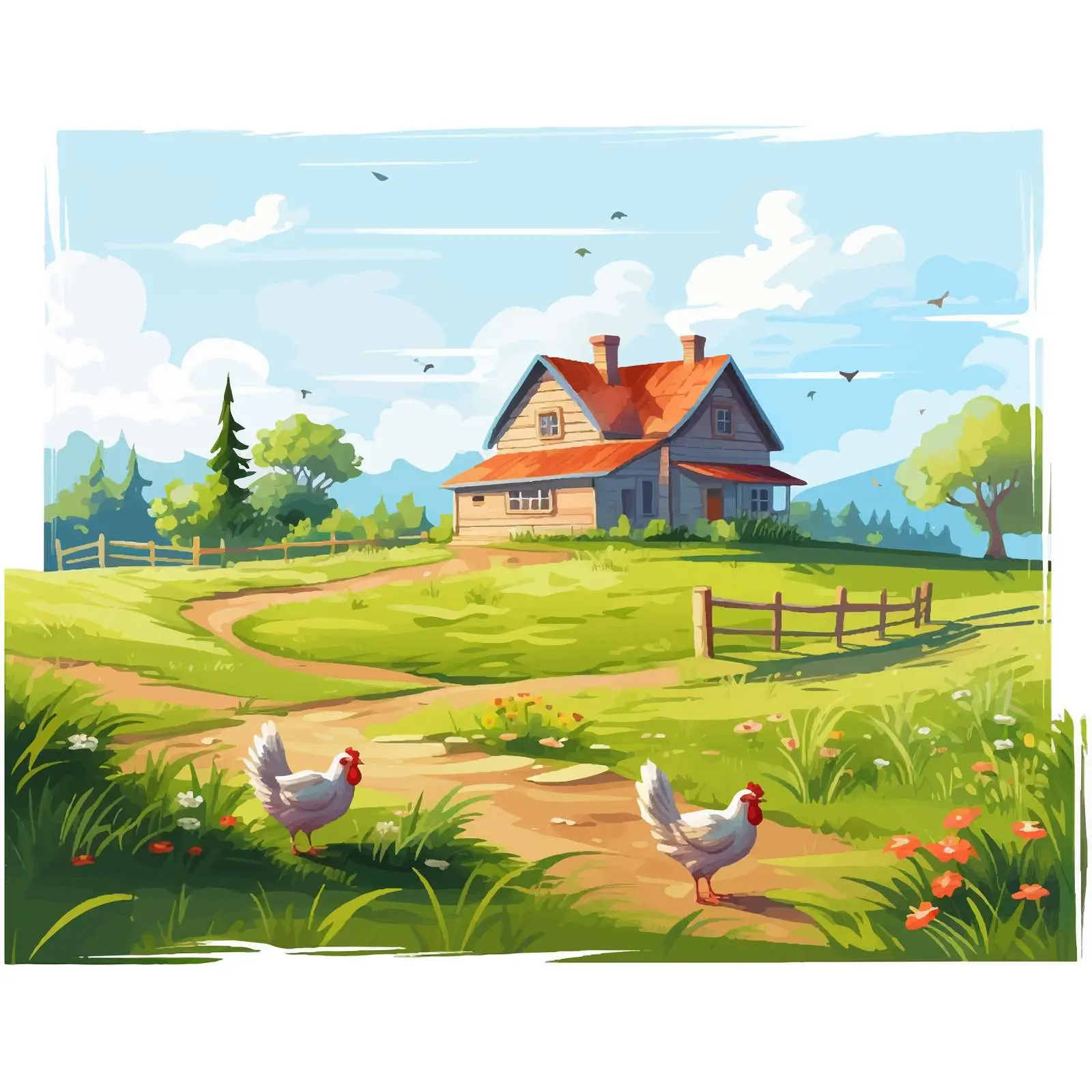 Charming Country House in Rural Landscape — free download from Dotvec