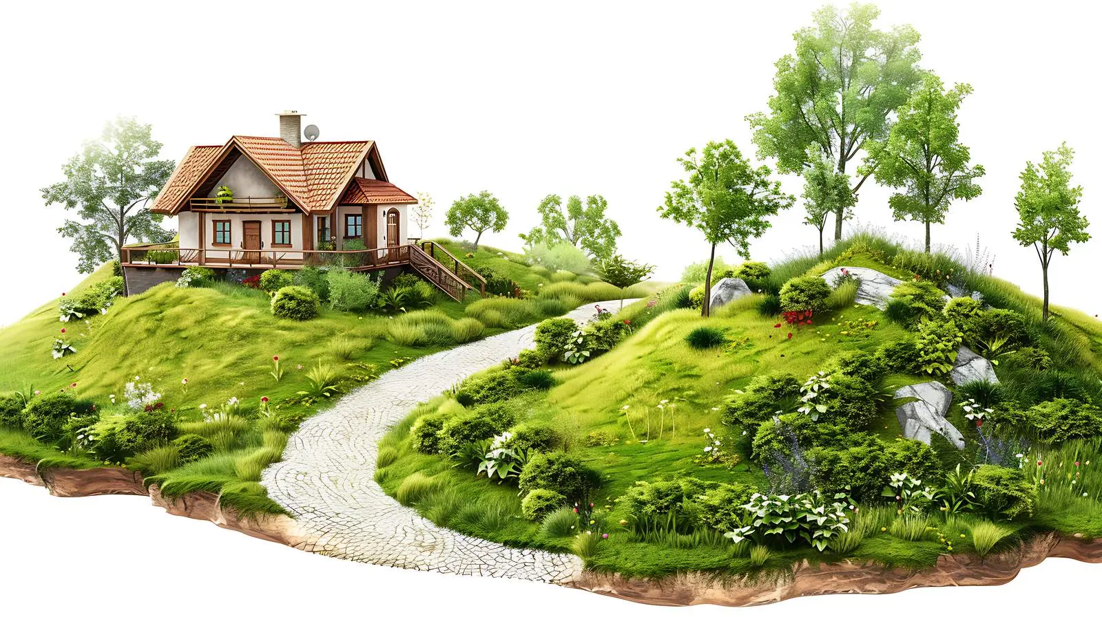 Country House with Mountain View — free download from Dotvec