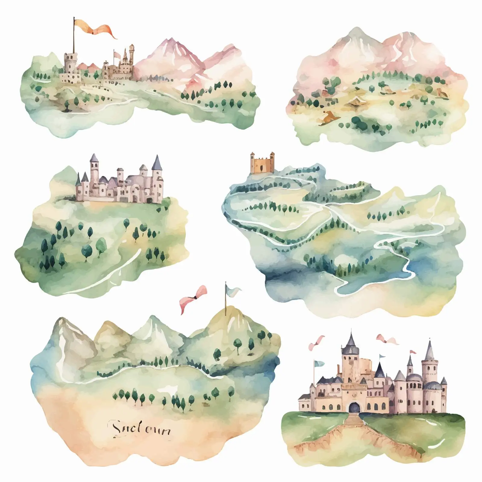 Watercolor Country Map Sublimation Background Set — free download from Dotvec
