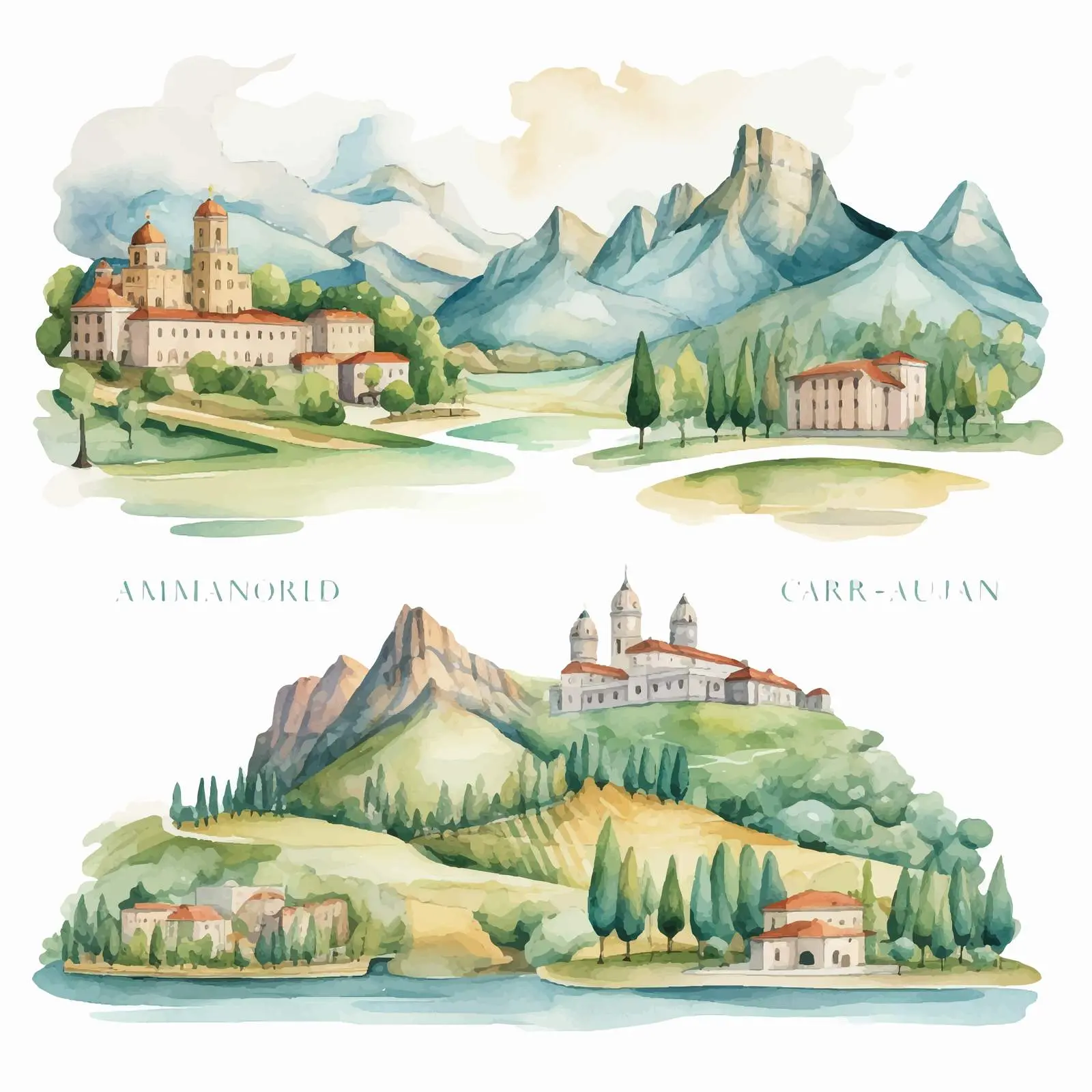 Watercolor Country Map Sublimation Background Set — free download from Dotvec