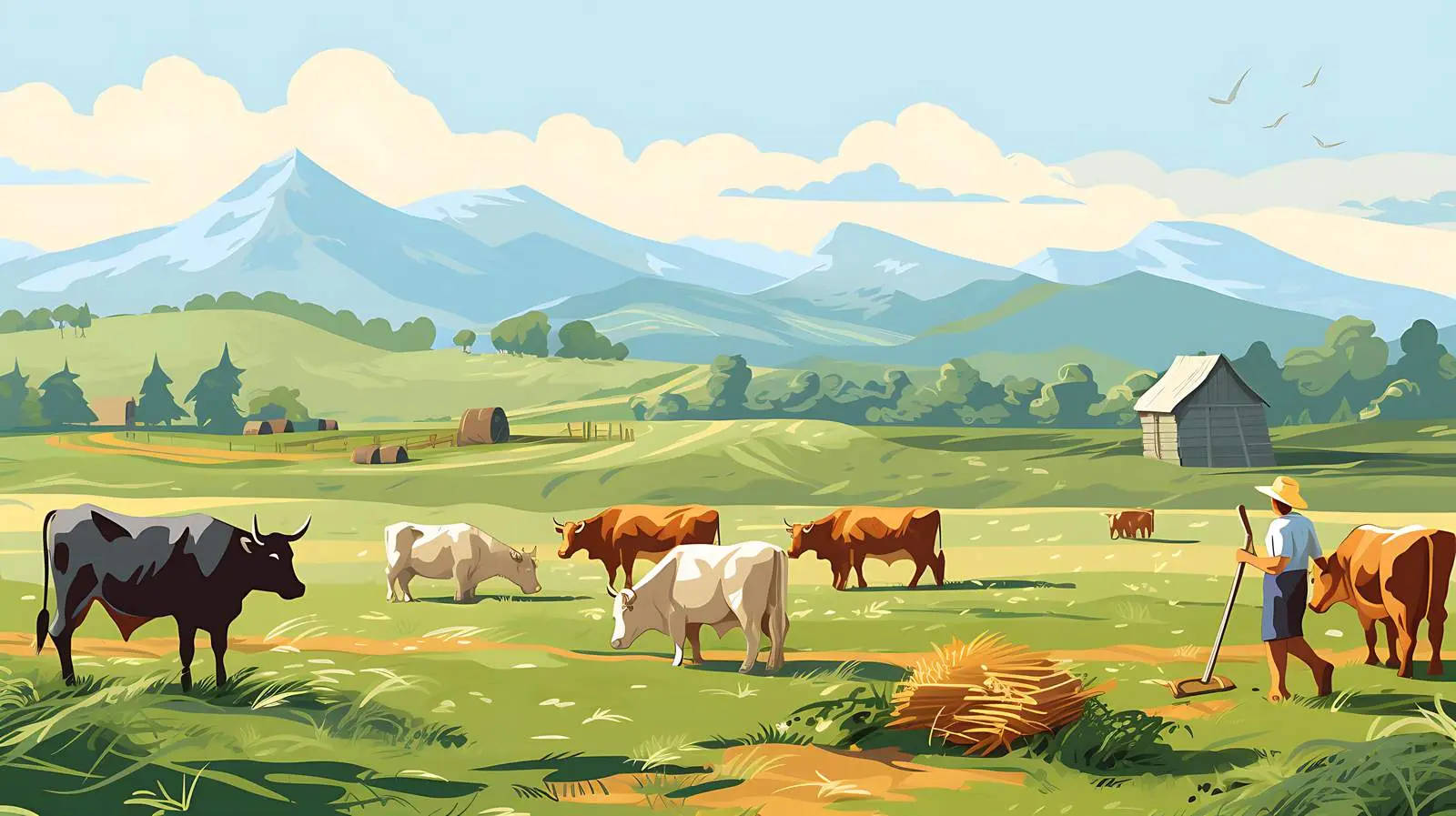 Rural Farming Scene — free download from Dotvec