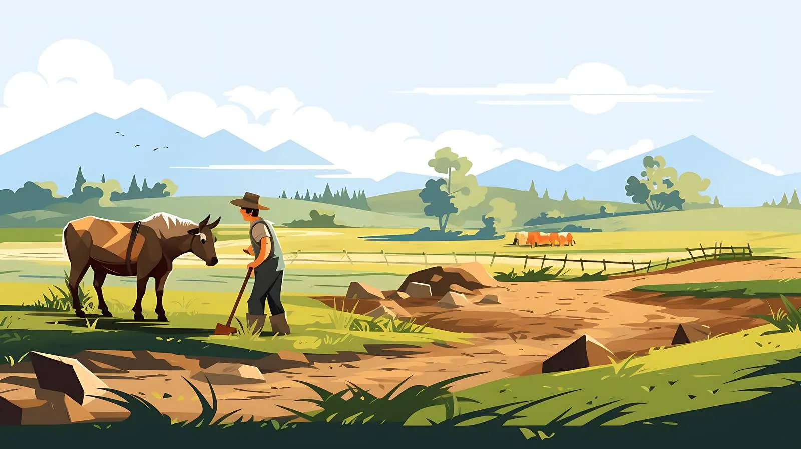 Rural Farming Scene — free download from Dotvec