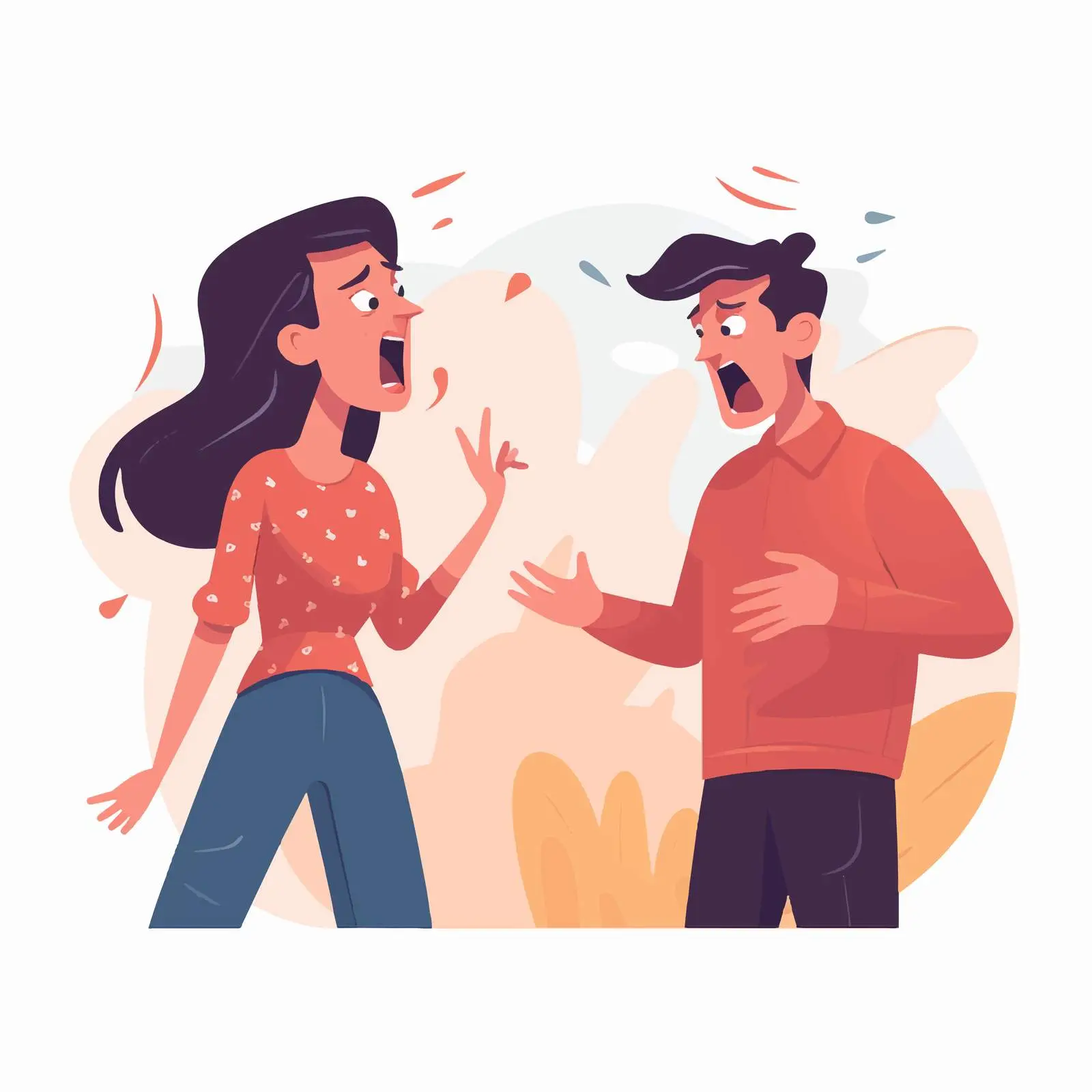 Flat Vector Illustration of Arguing Couple – free disagreement image from Dotvec