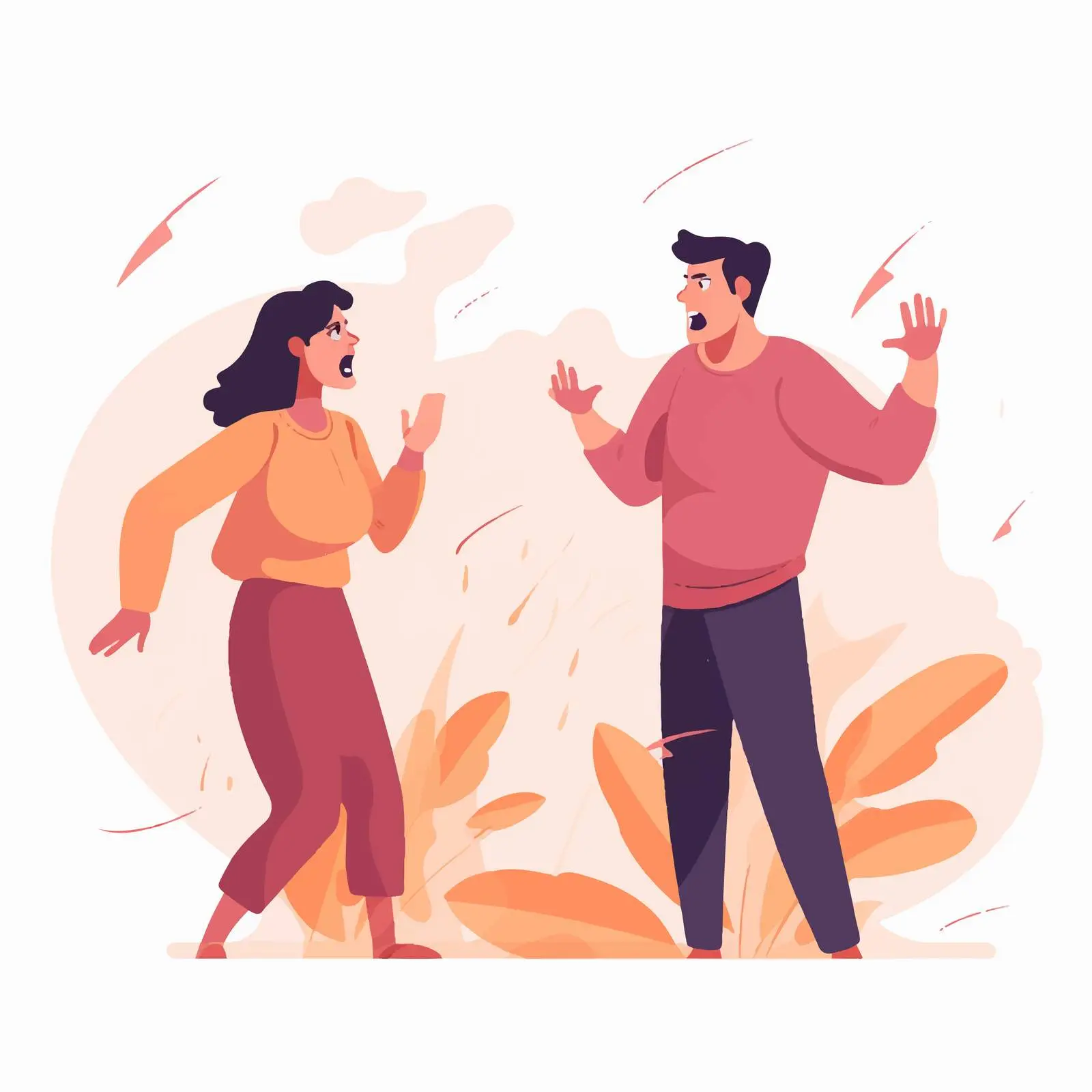 Couple Arguing Vector Illustration: Wife Shouting — free download from Dotvec