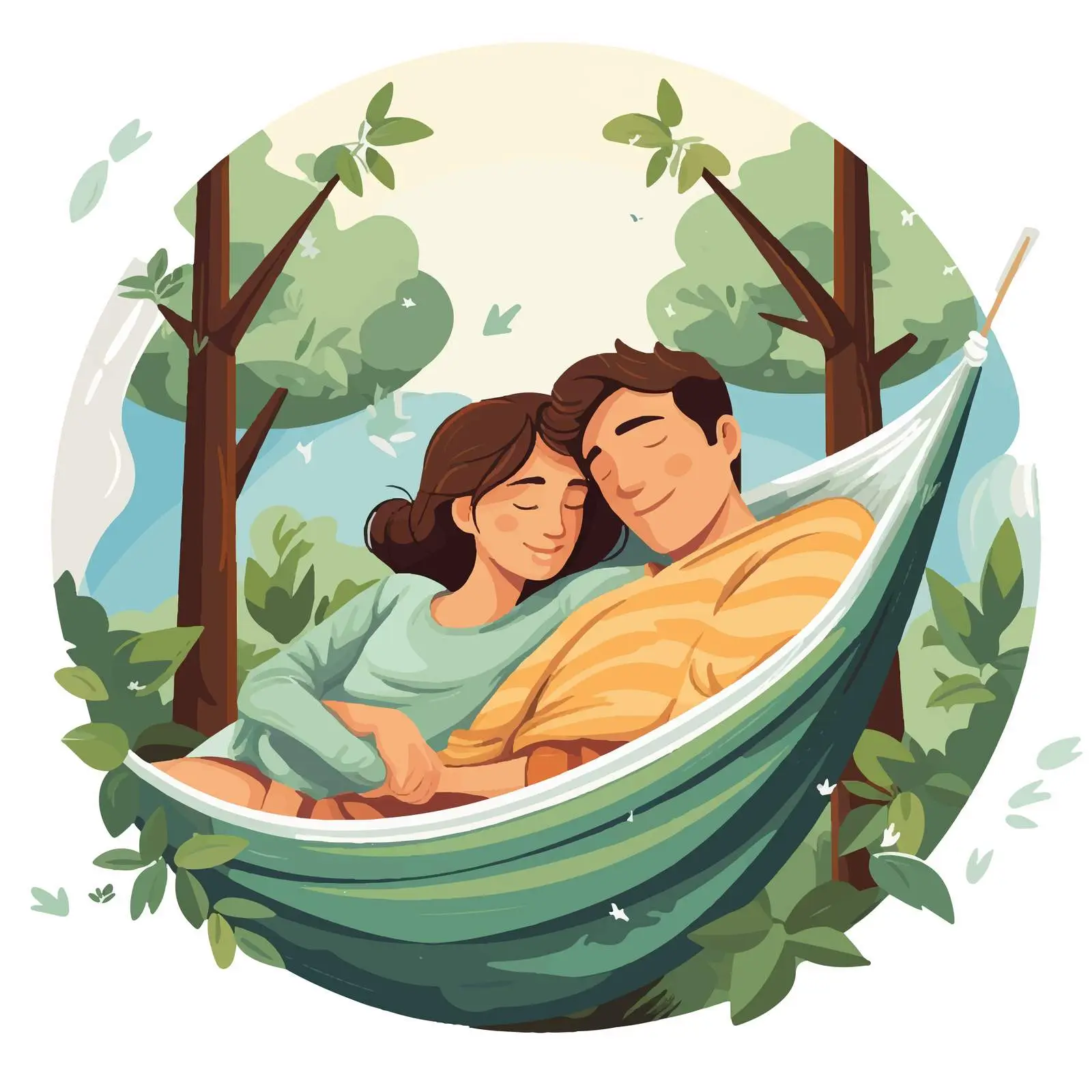 Couple Relaxing in Nature Hammock — free download from Dotvec