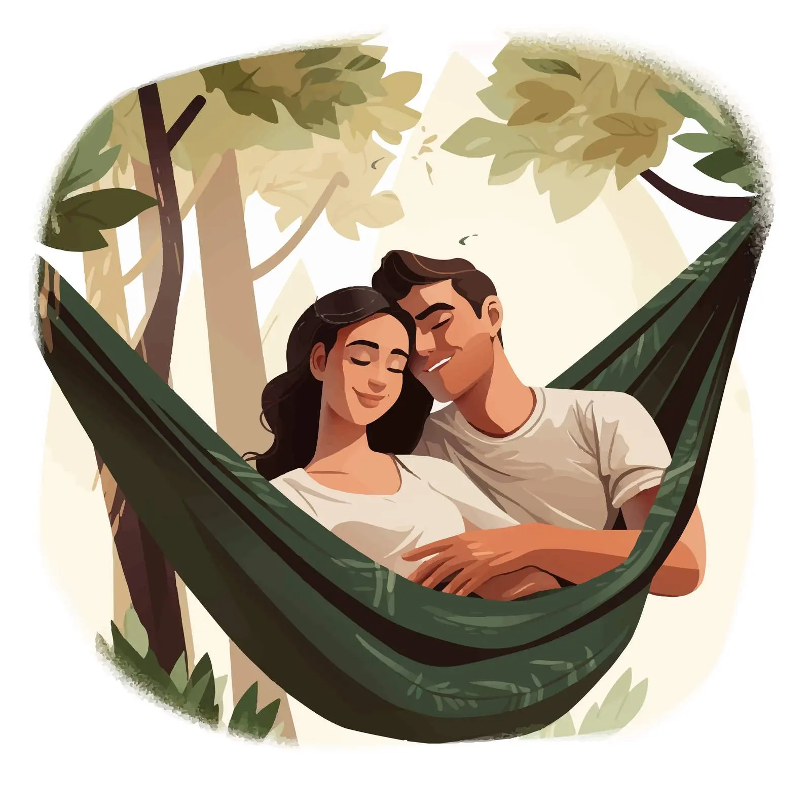 Couple Relaxing in Hammock in Nature — free download from Dotvec