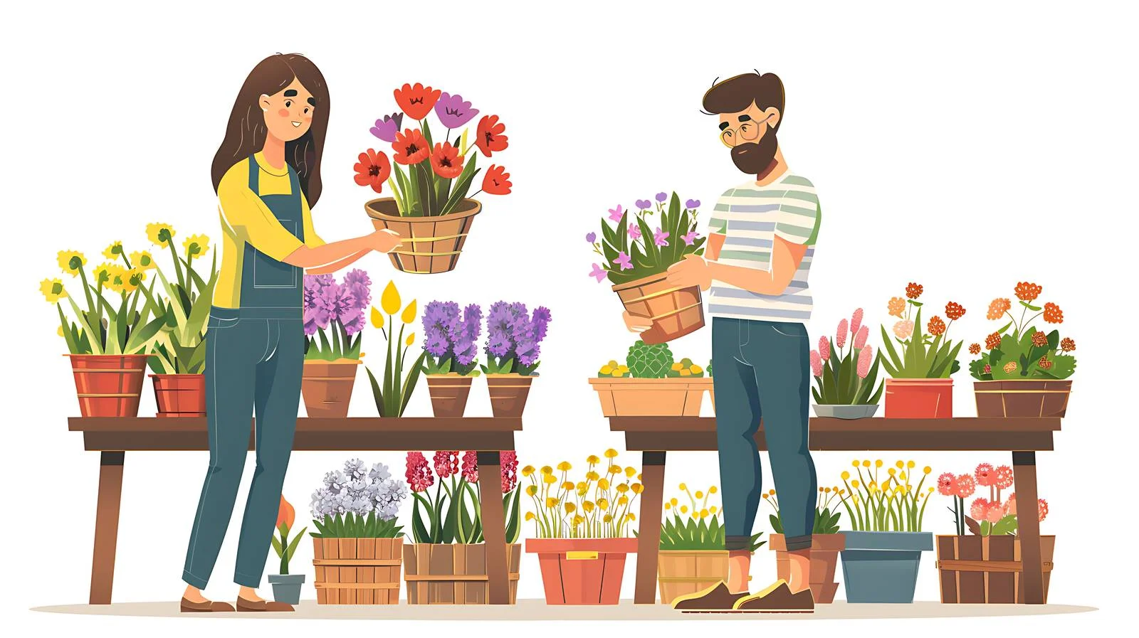 Couple Shopping at Isolated Garden Center — free download from Dotvec