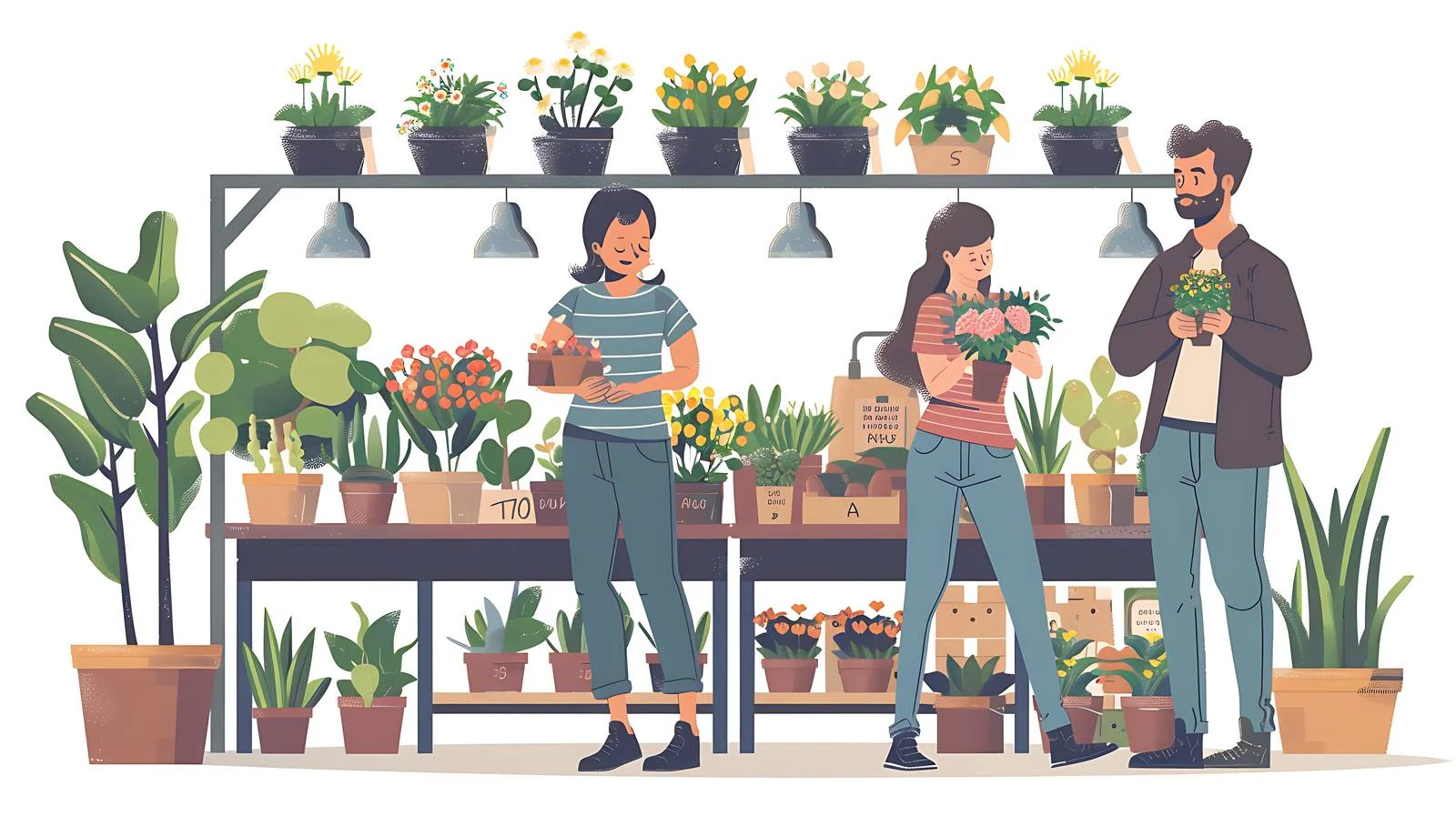 Couple Buying Flowers in Garden Center — free download from Dotvec