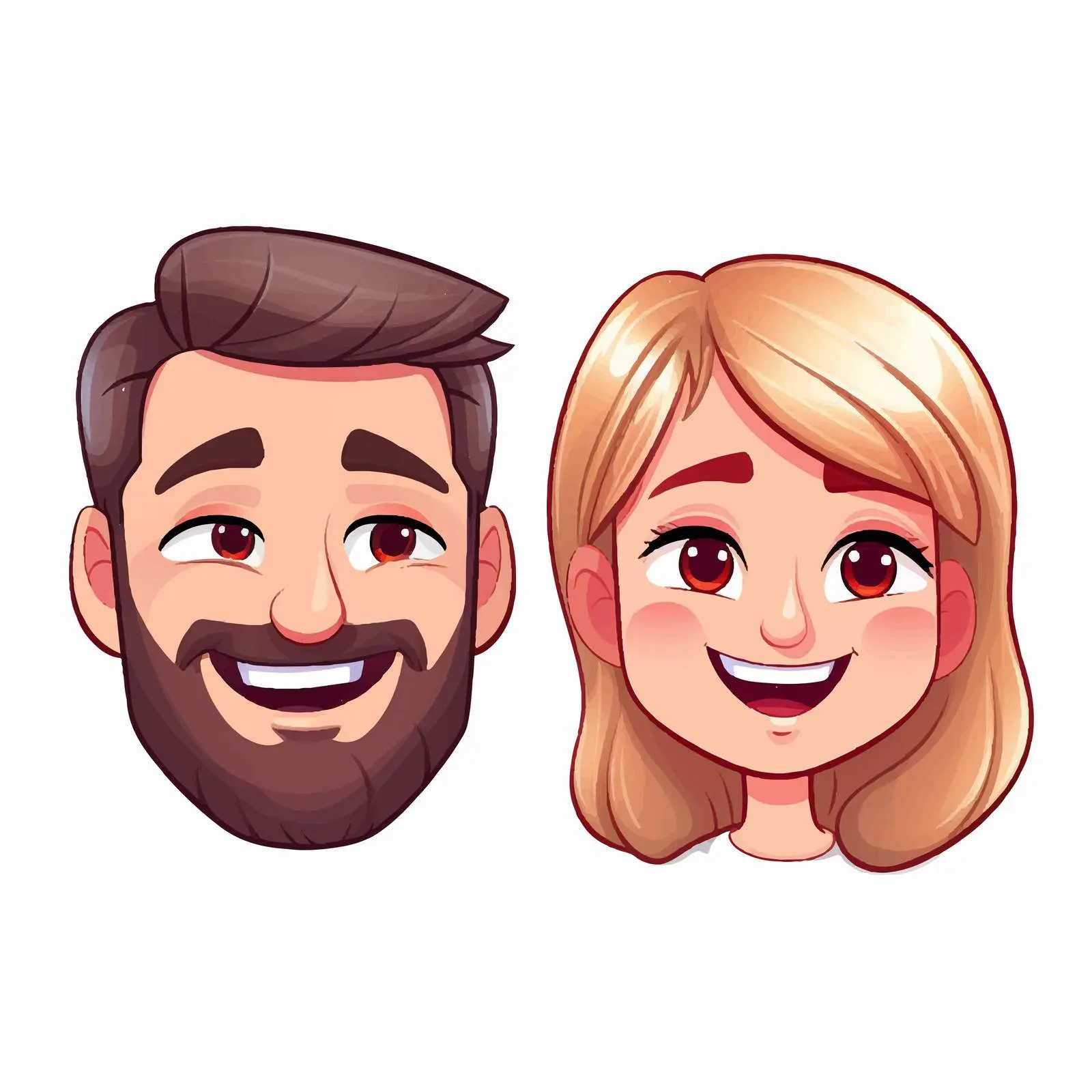 Cartoon Couple Face Emoji Vector Illustration – free love icon image from Dotvec