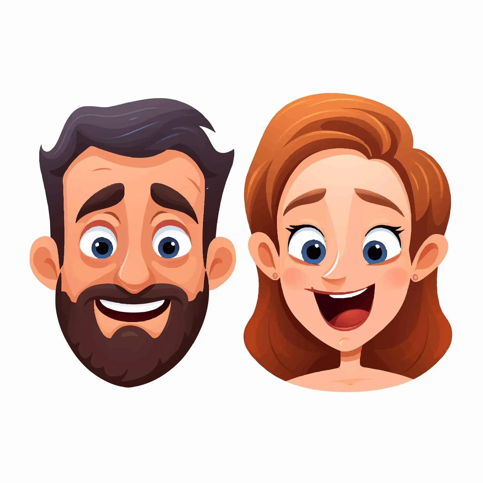 Cartoon Couple Face Emoji Vector Illustration — free download from Dotvec