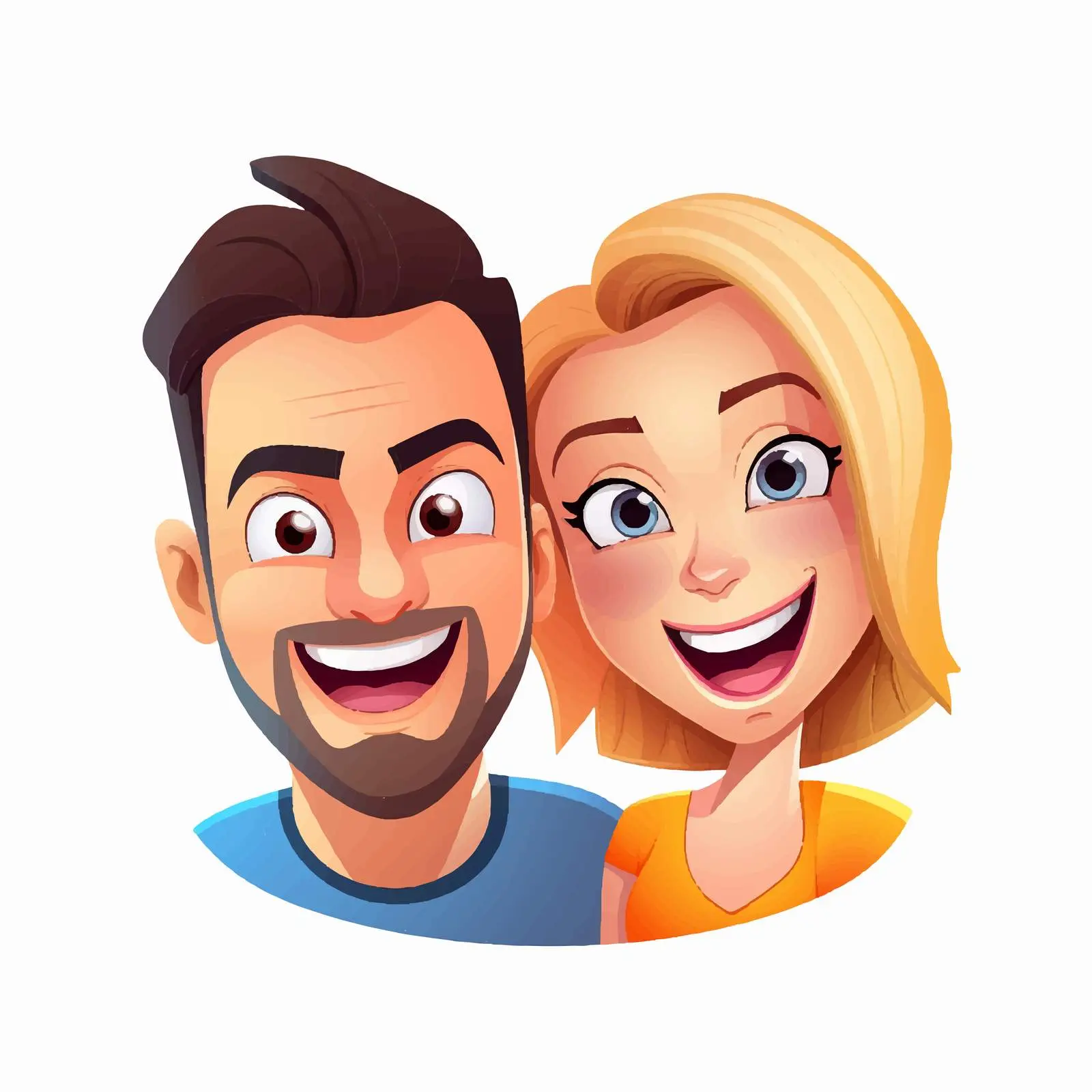 Cartoon Couple Face Emoji Vector Illustration — free download from Dotvec