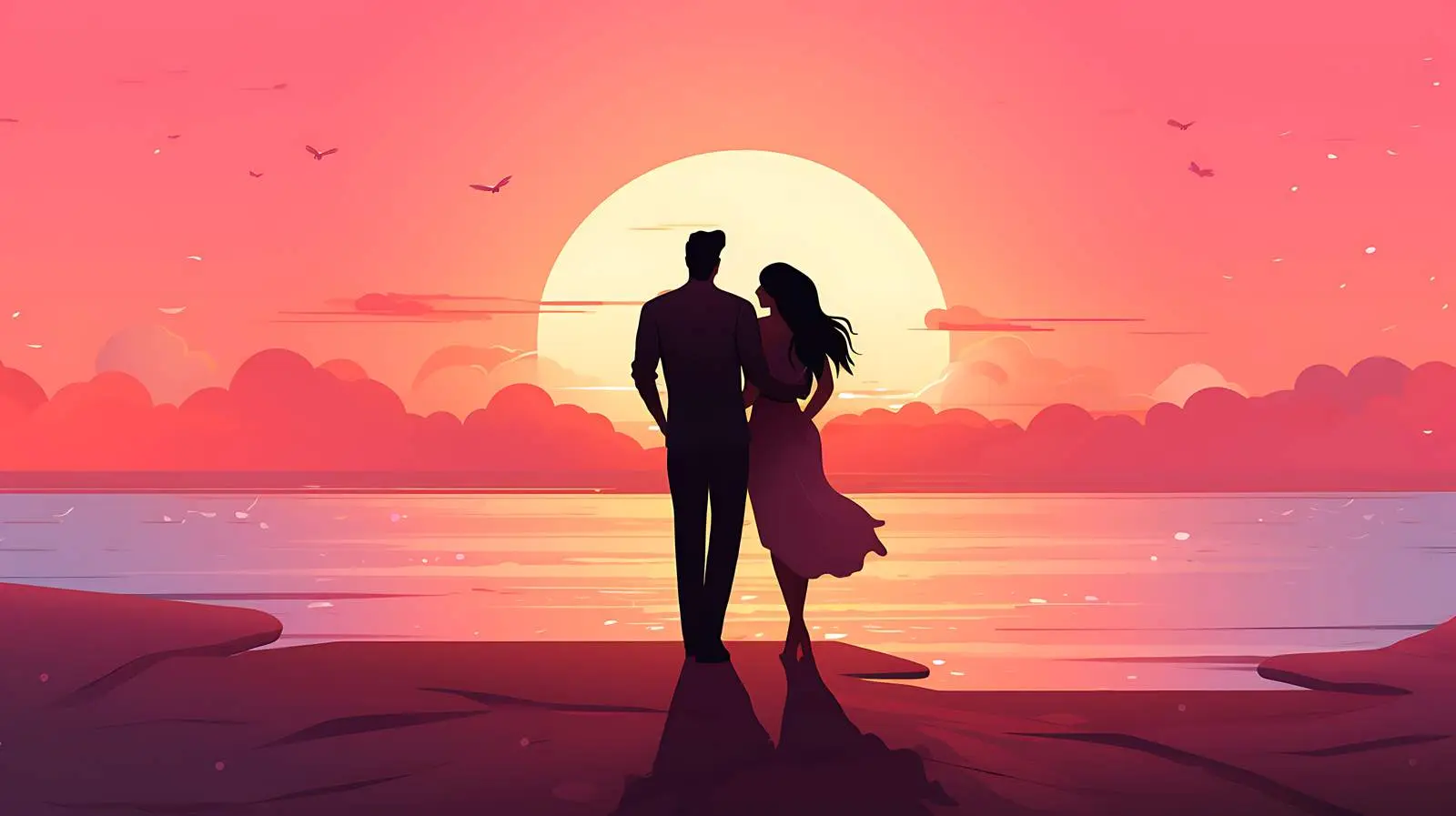 Romantic Sunset Date by the Ocean — free download from Dotvec