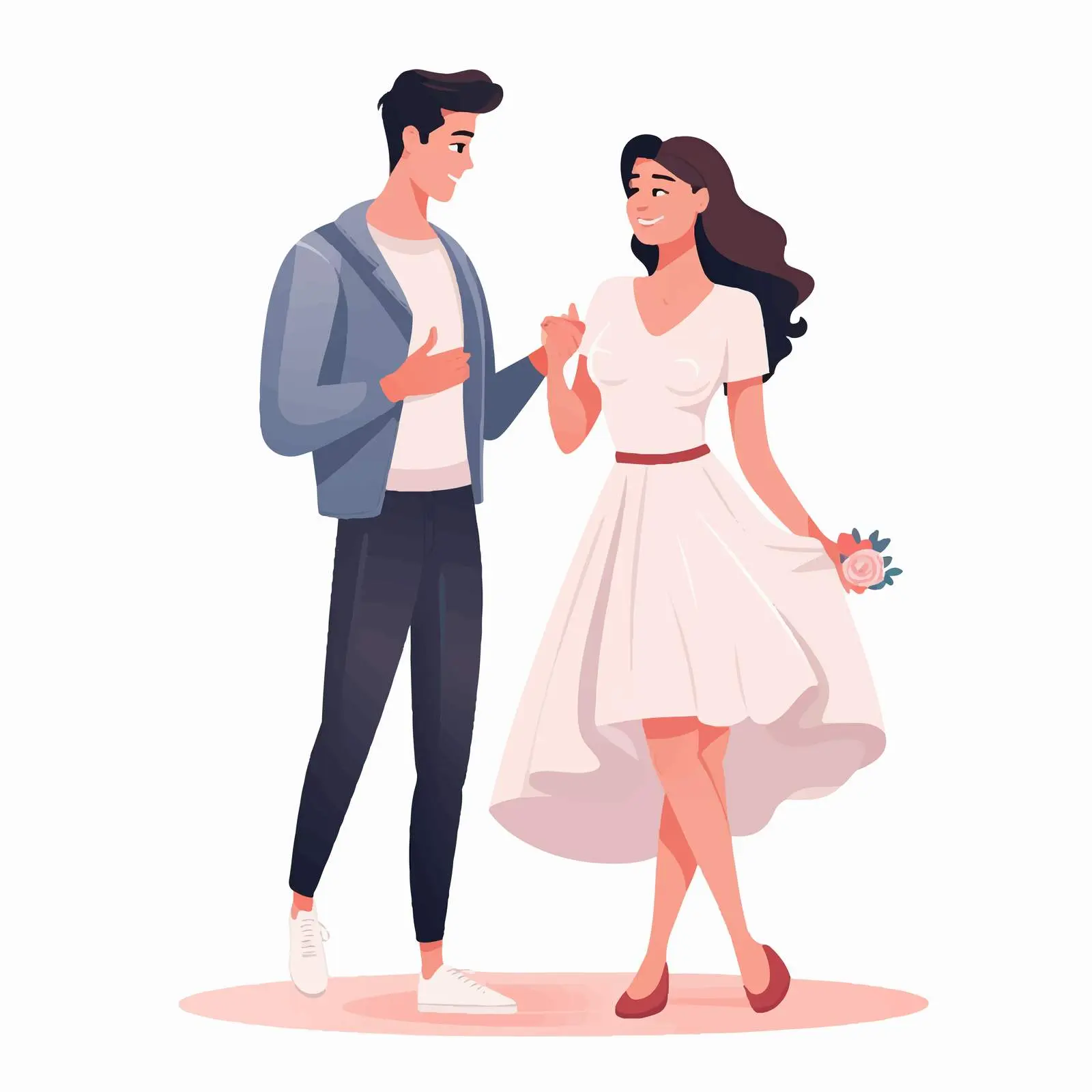 Casual Couple on Romantic Date in Vectors — free download from Dotvec