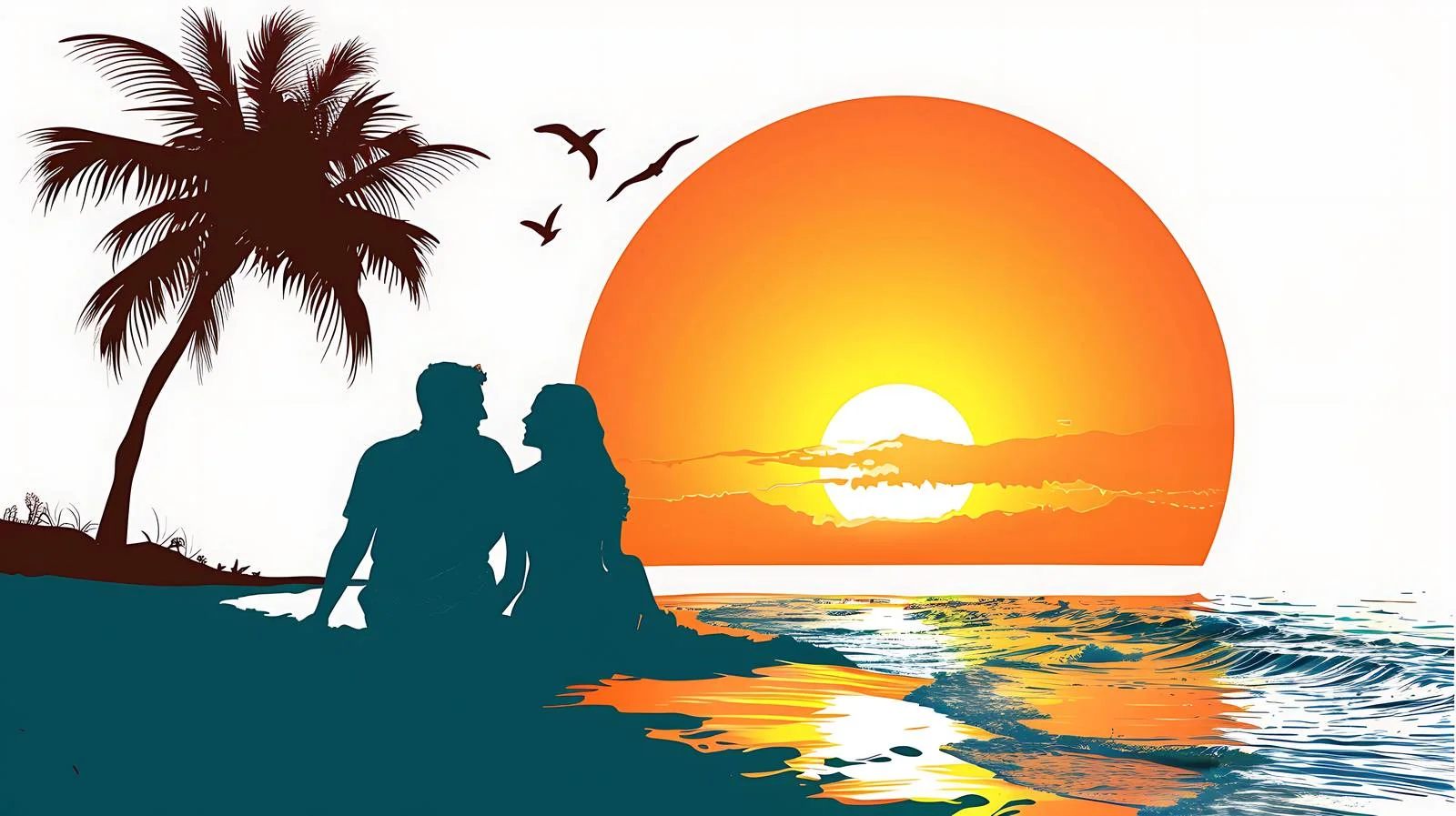 Romantic Sunset Beach Moment — free download from Dotvec
