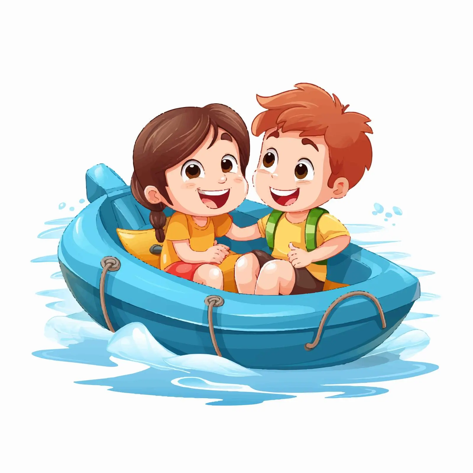 Cartoon Illustration of Family on Dinghy Boat — free download from Dotvec