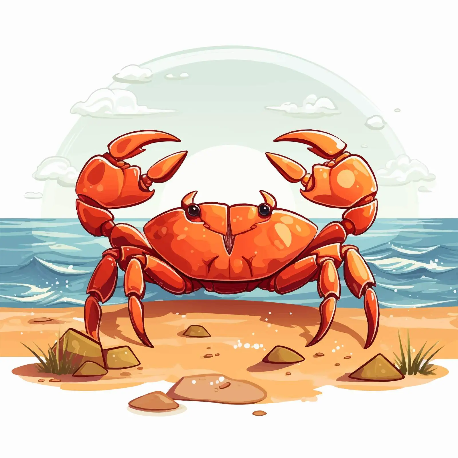 Cartoon Vector Illustration of Two Crabs — free download from Dotvec