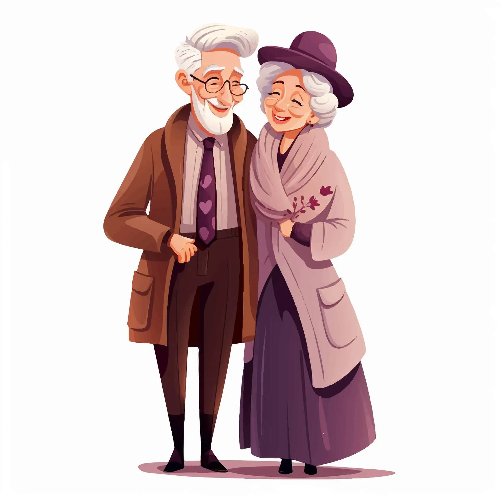 Happy Seniors Embracing Vector Illustration — free download from Dotvec
