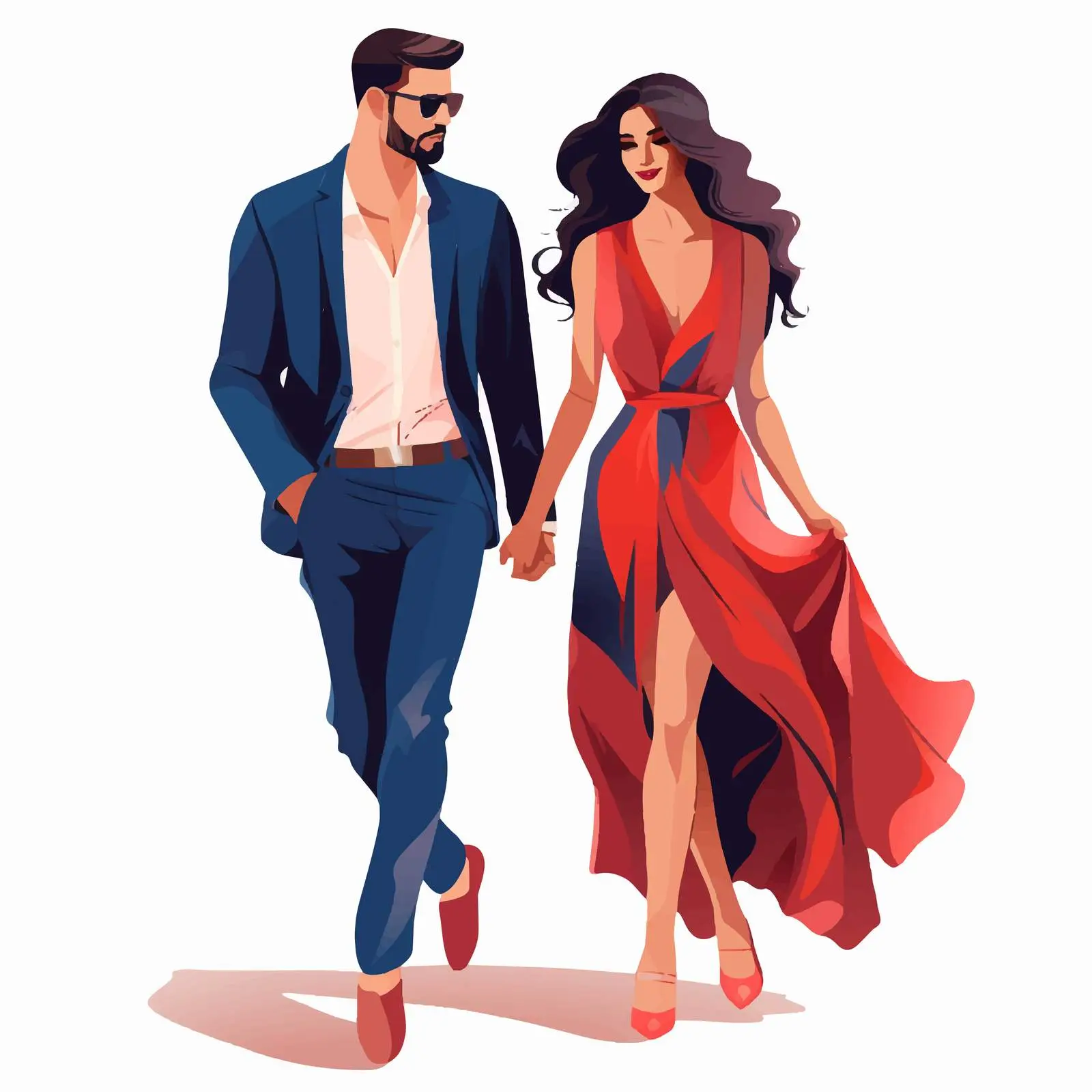 Elegant Young Couple in Evening Wear Vectors – free formal attire image from Dotvec