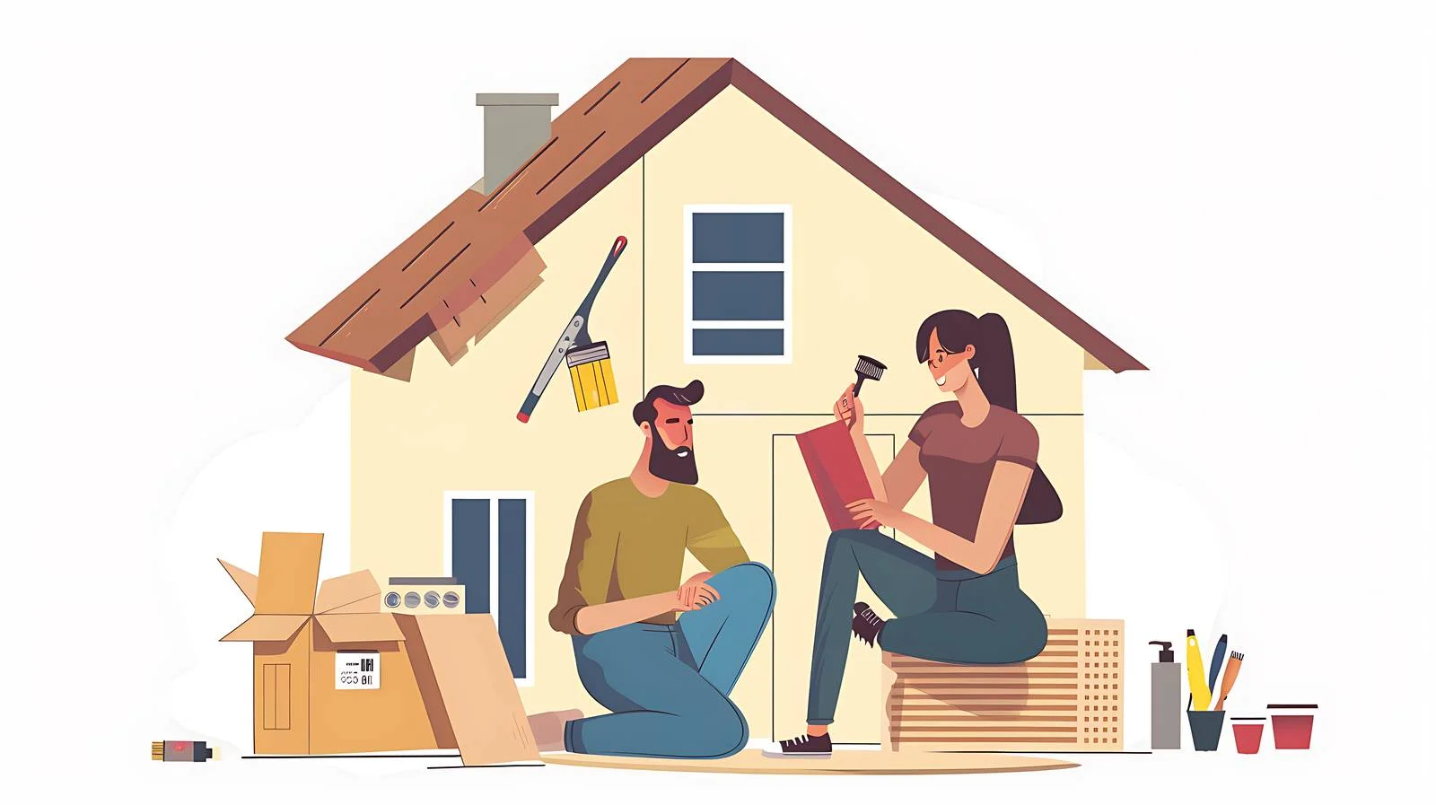 Couple Renovating New House Planning Together — free download from Dotvec